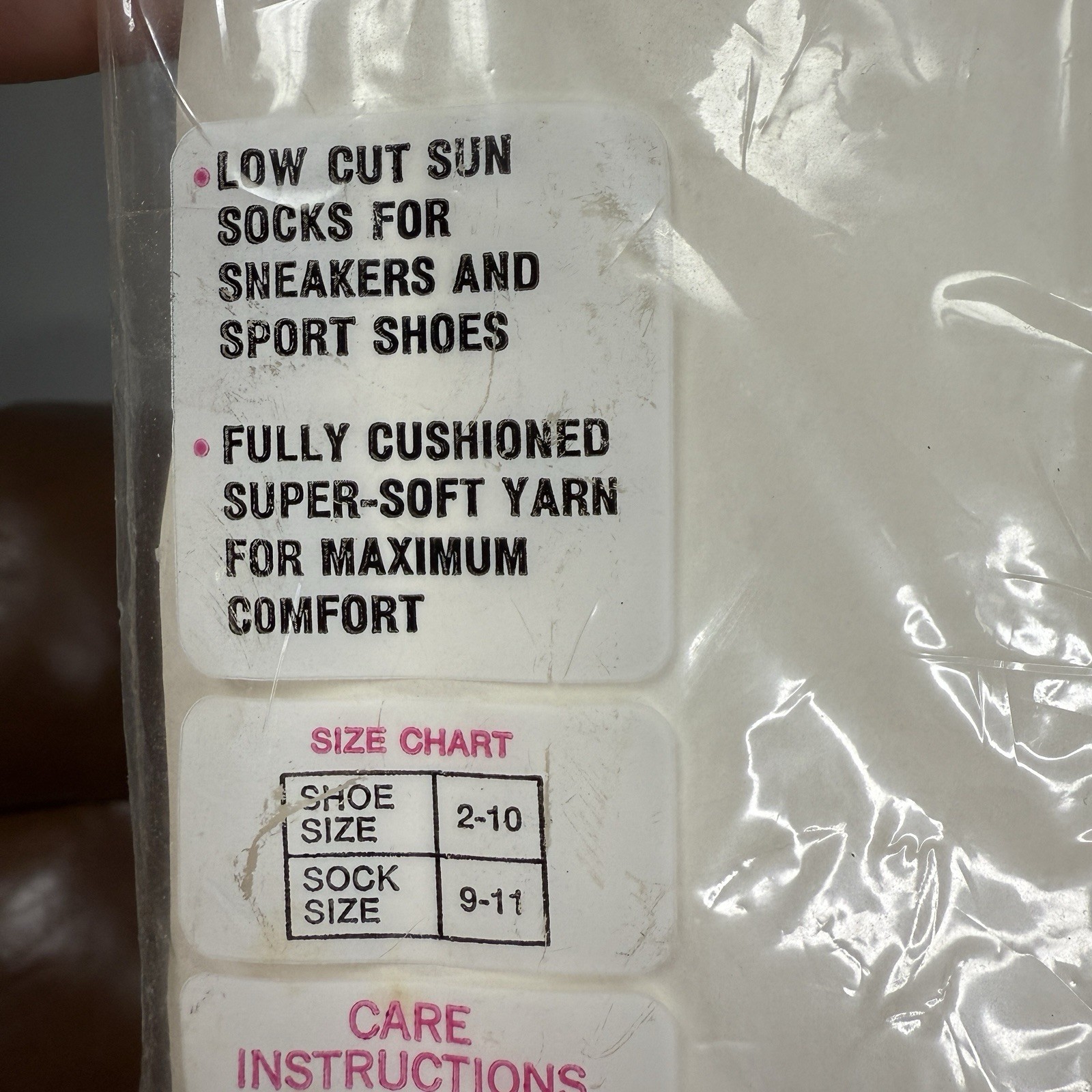 VTG Pom Pom Ankle Socks With Pink Pom Poms 9-11 NIP NOS Golf Tennis Read