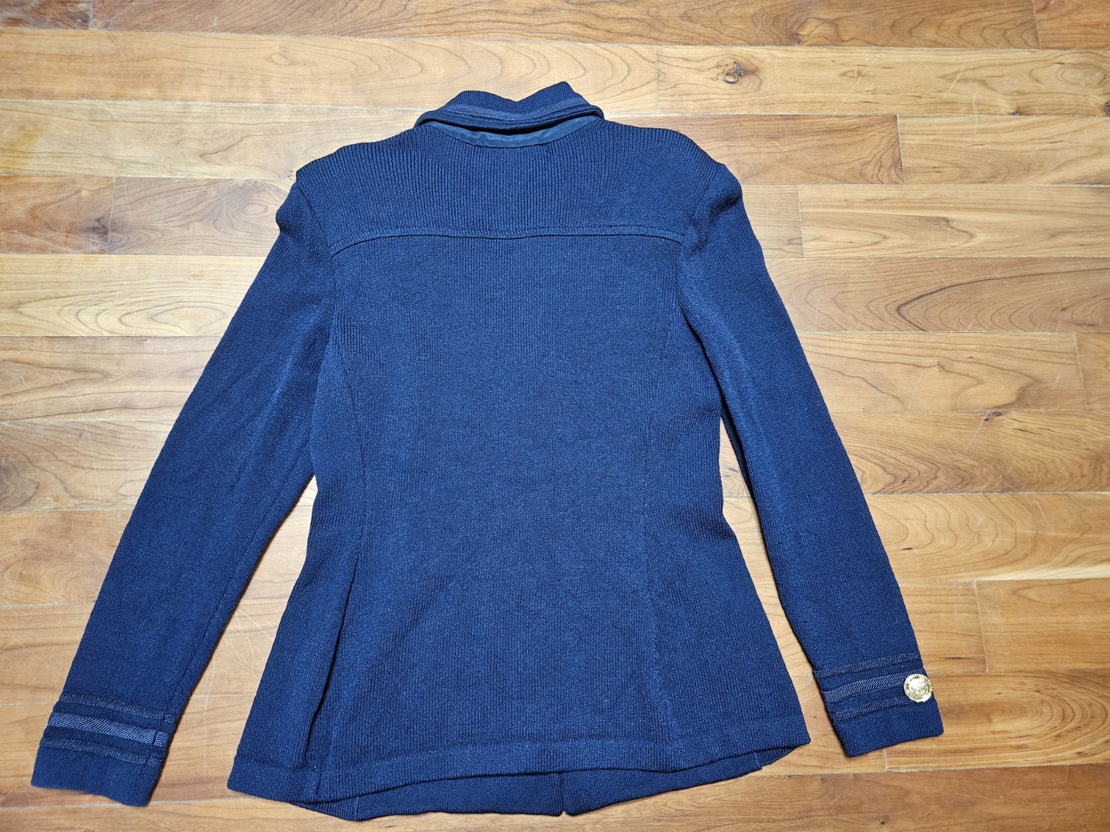 Vintage St. John Collection By Marie Gray Navy Blue Santana Knit Blazer Size 6