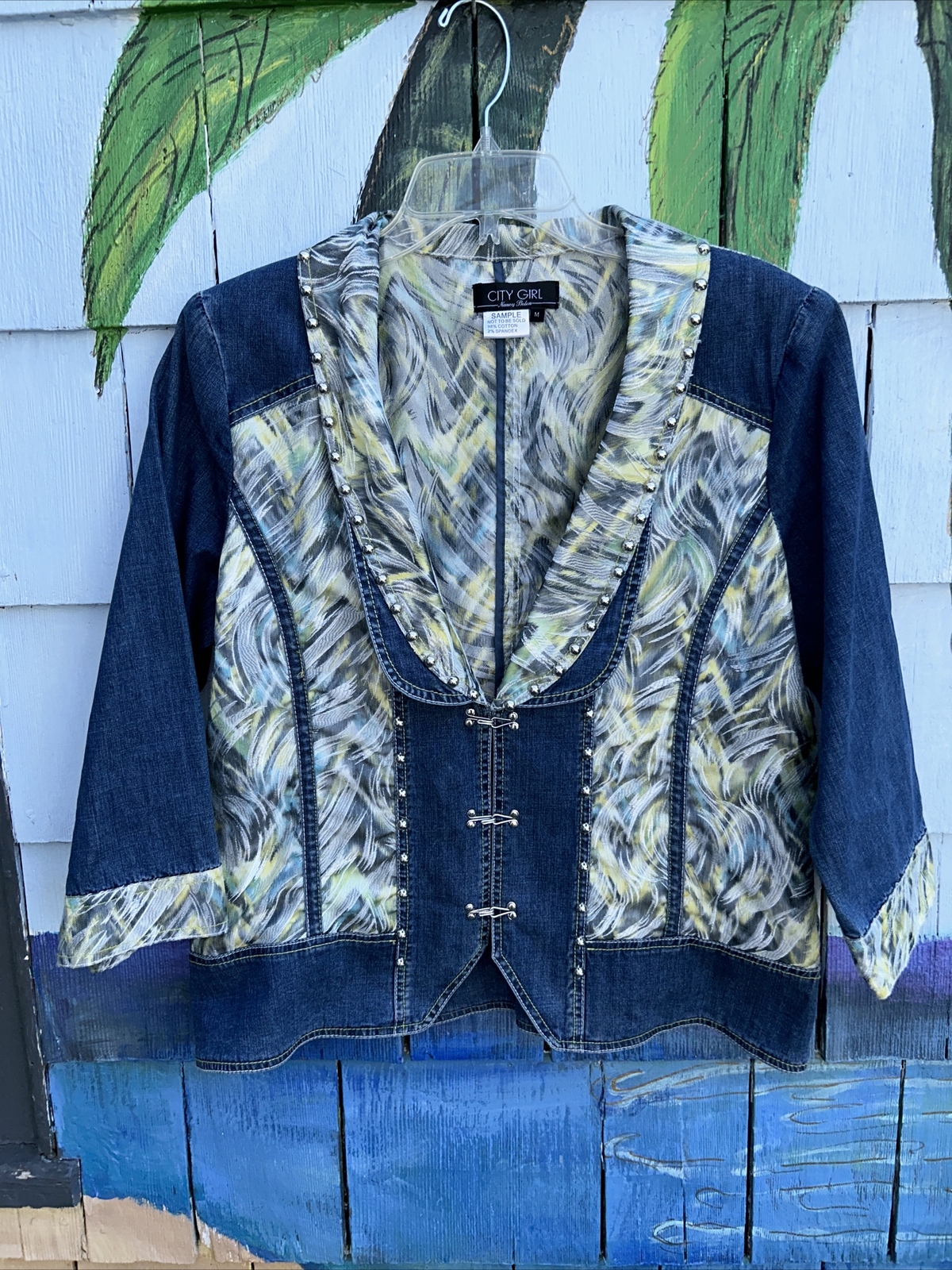 Rare SAMPLE Nancy Bolen For City Girl Women’s Vintage Denim Jacket Size M : 42”