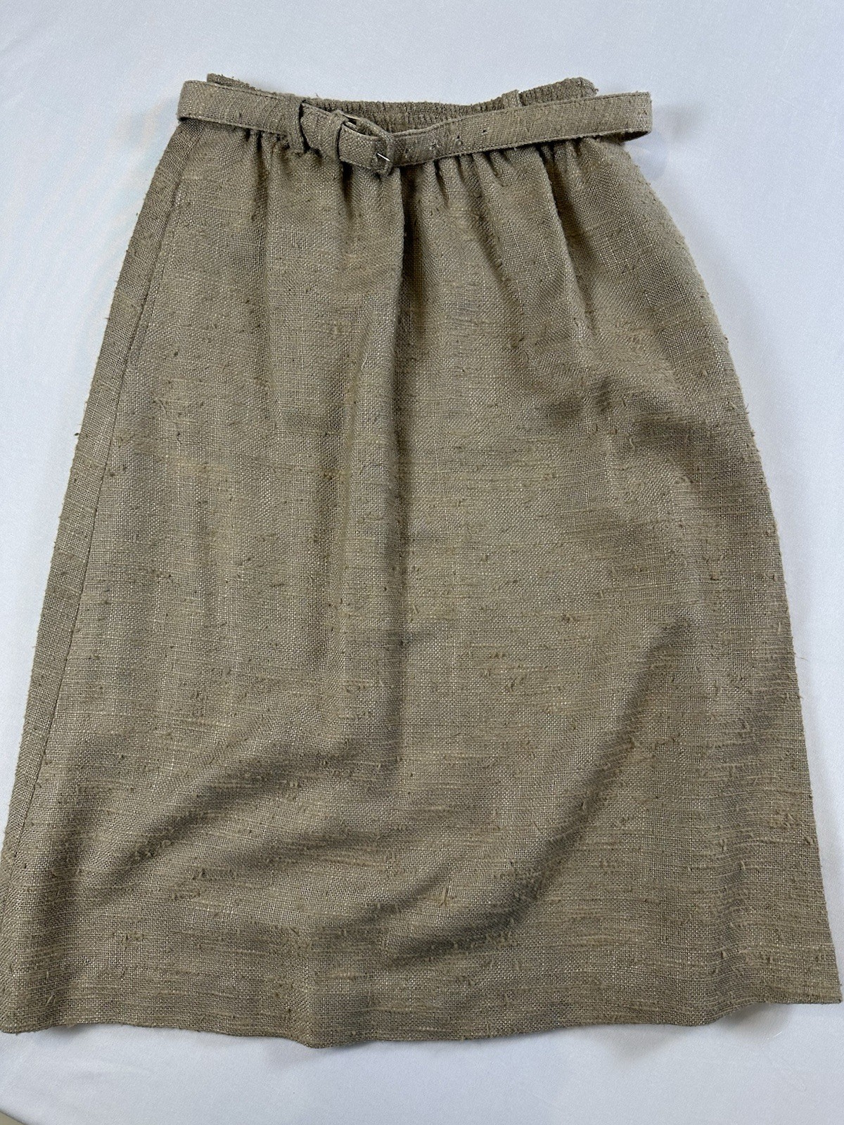60s 70s Prestige of Boston Natural Fiber Skirt Beige Tweed Career Blazer Suit