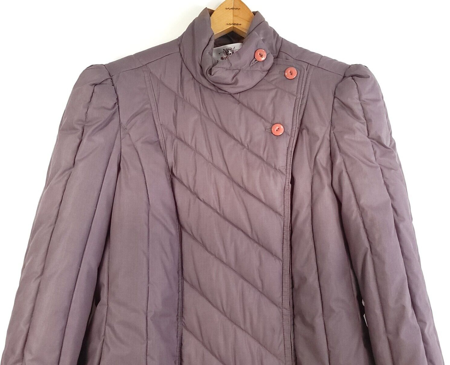Vintage Count Romi Coat Women’s 12 Purple Front Zip Duck Down Retro