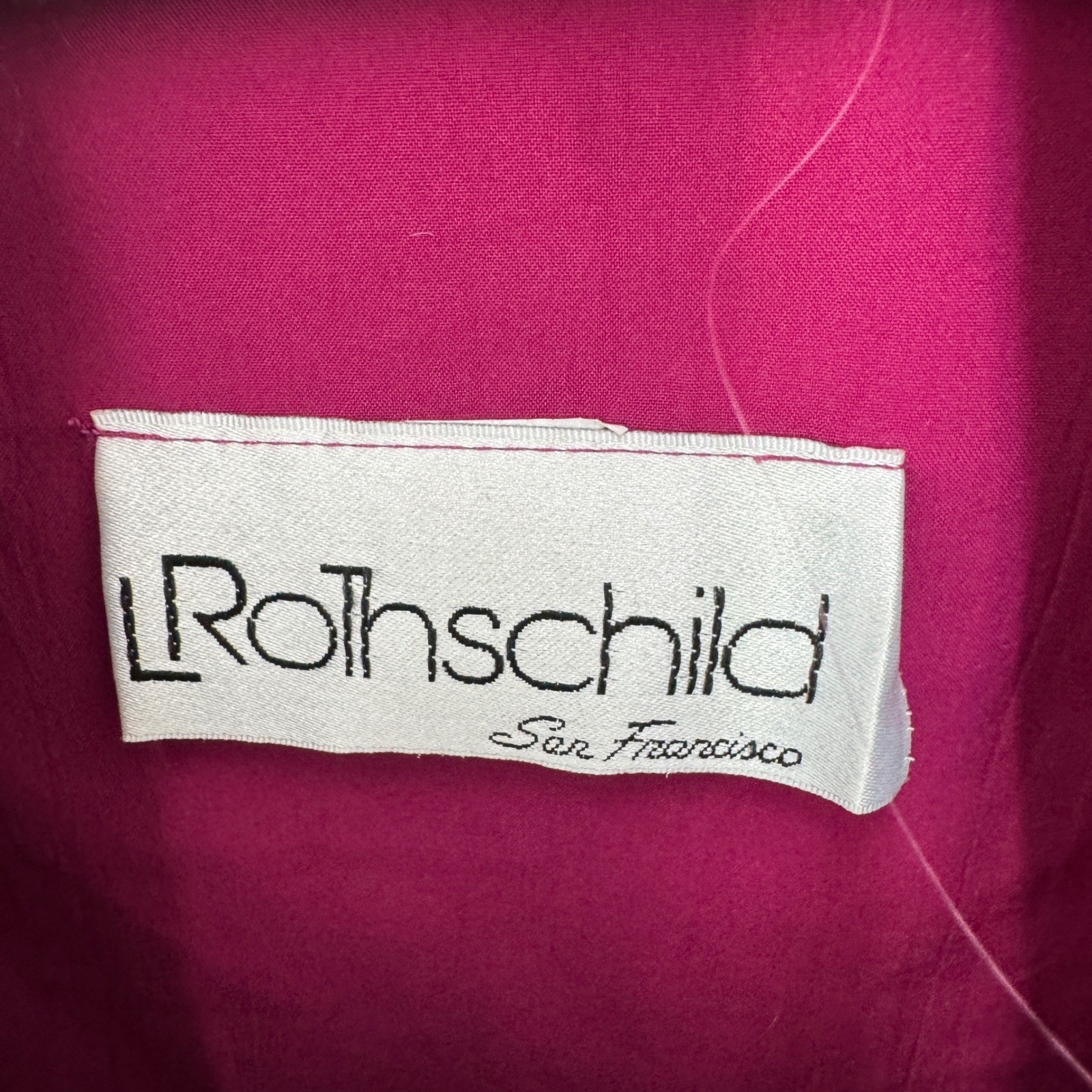 Rothschild San Francisco Vintage Magenta Pink Pleated Zip Up Bomber Jacket L