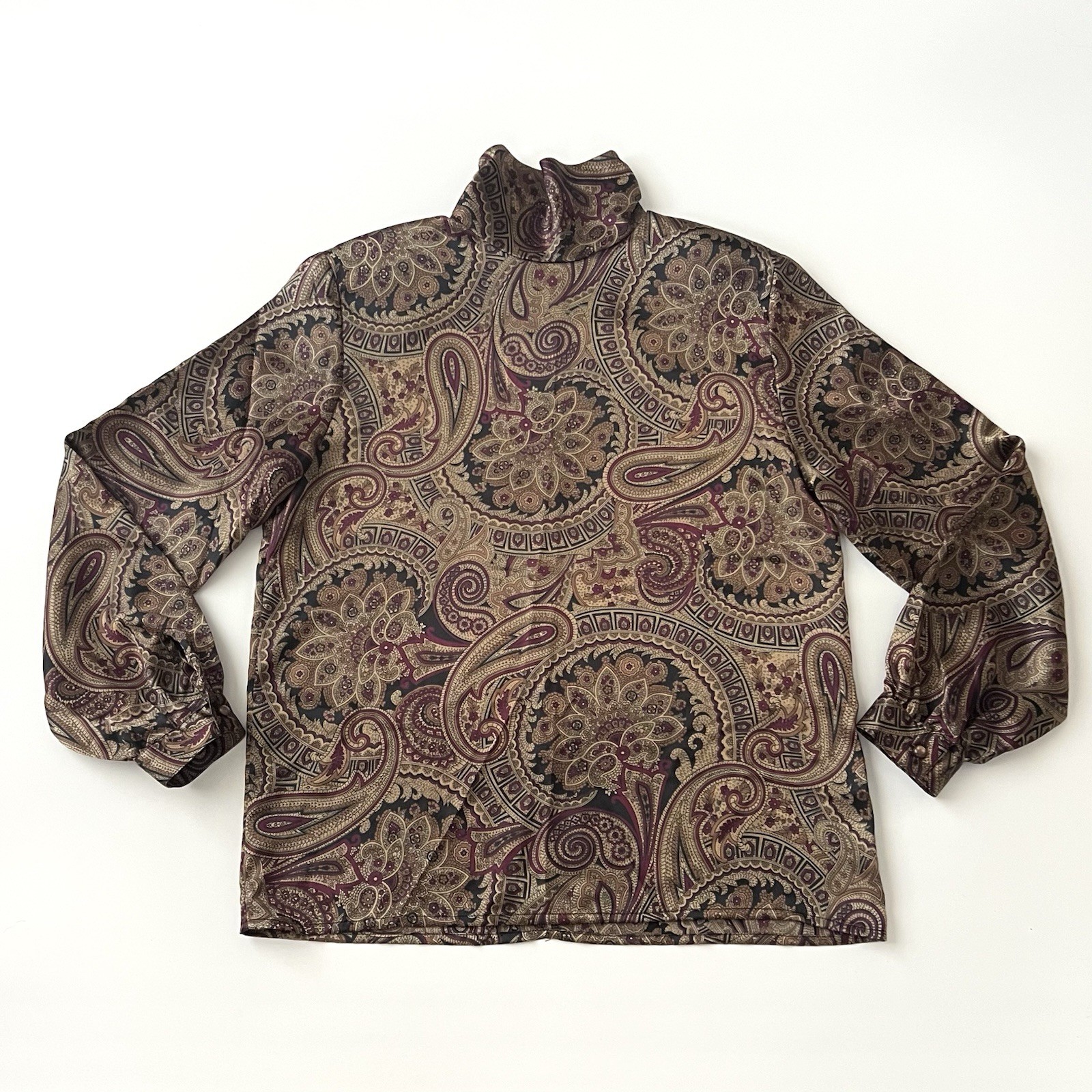 Vintage Haberdashery is Personal Top Size 10 Paisley Blouse Shoulder Pads EUC