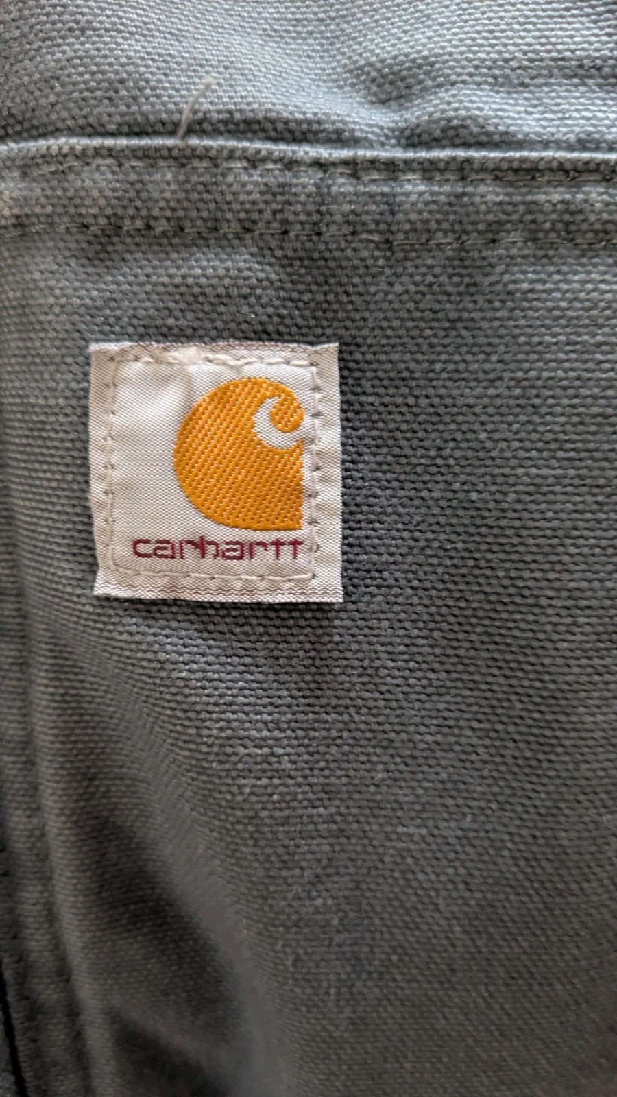 Women’s Vintage Carhartt XL Canvas Work Chore Coat Hooded Warm Gravel Color