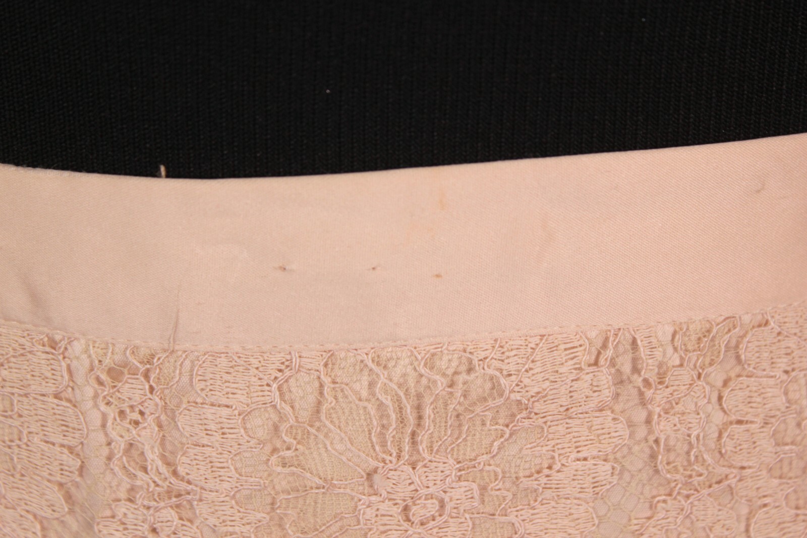VTG Women’s 60s Light Pink / Beige Lace 2 PC Skirt Suit Sz L 1960s Outfit Set
