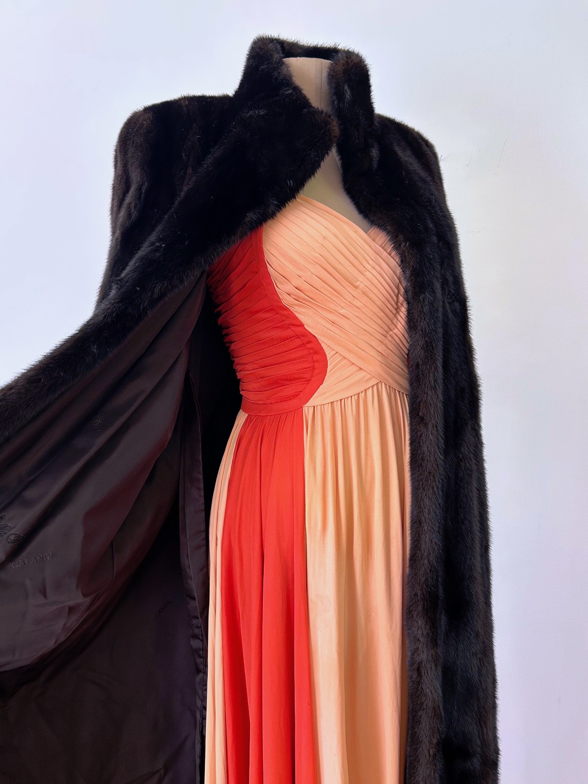 Vintage Betsey Johnson Hollywood Glamour Gown Sample 1980s 90s Color Block As Is