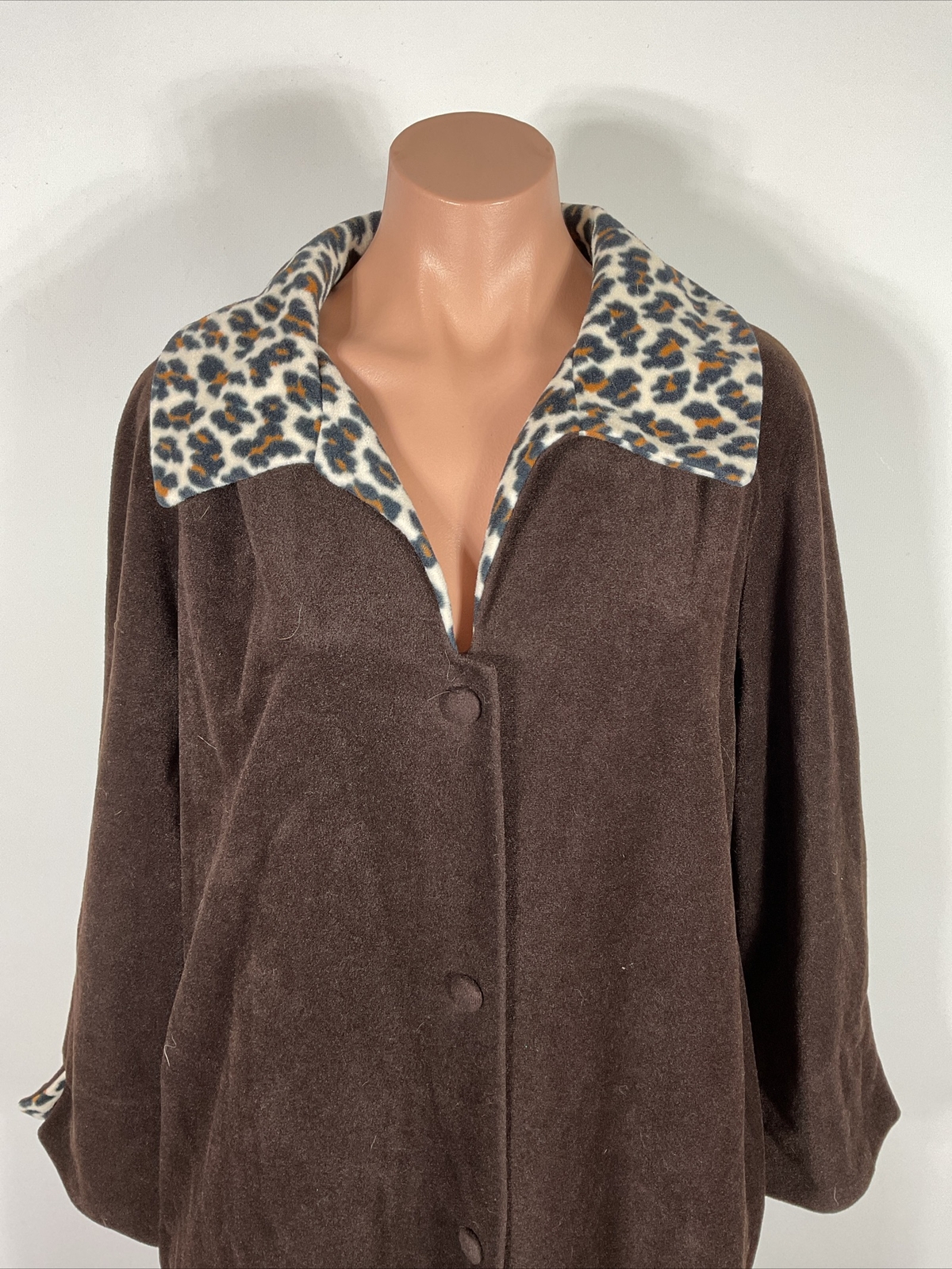 VTG 60s VANITY FAIR Leopard animal print leopard HOSTESS House Coat ROBE sz M