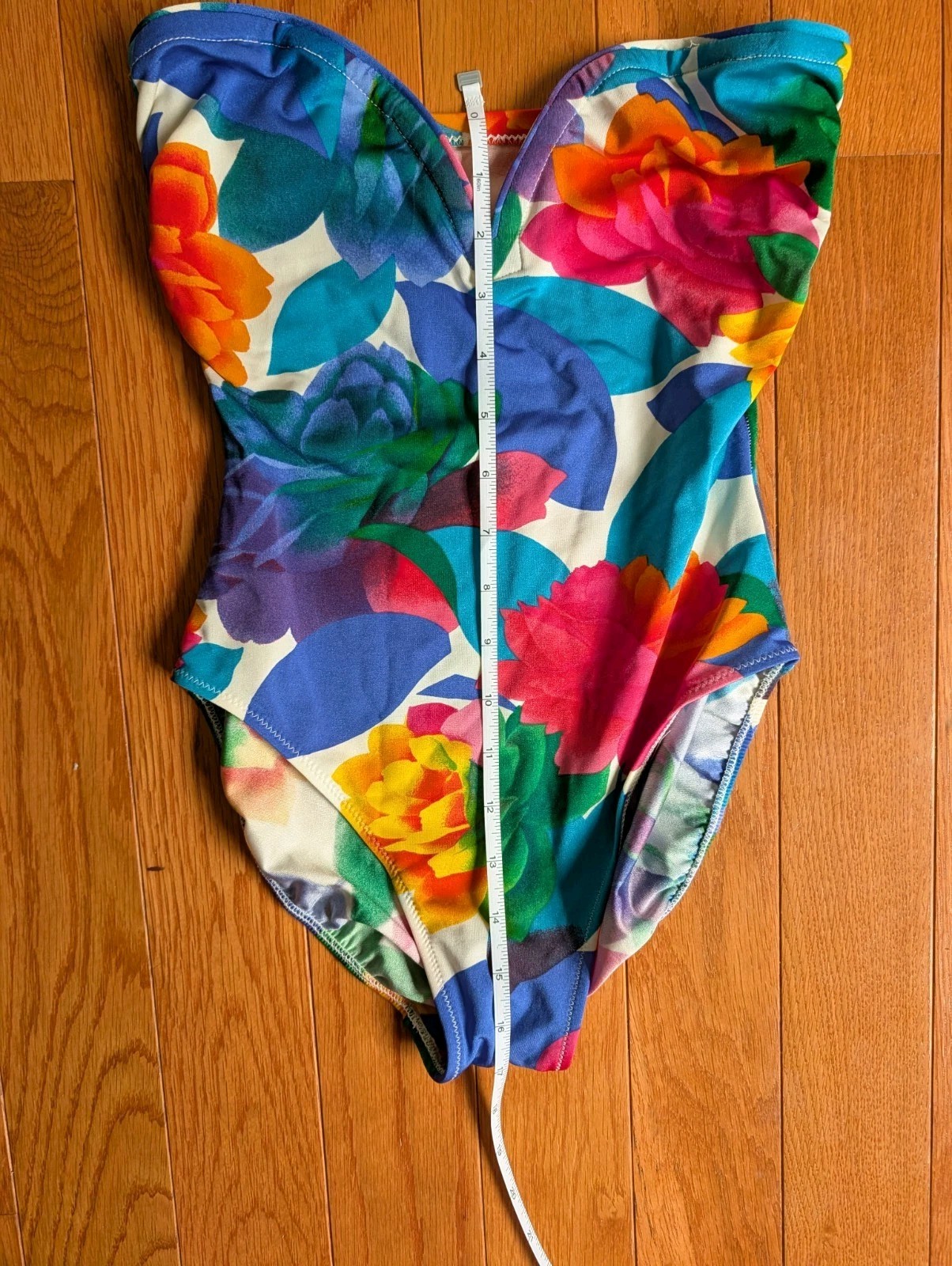 Vintage 80s Gottex For Saks Swim Suit High Leg Floral Retro Chic Lined Shelf Bra