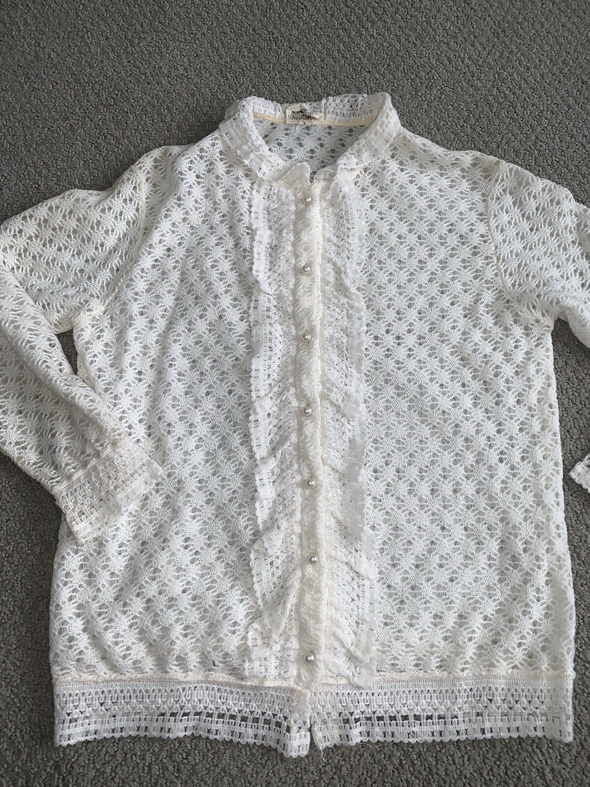 Vintage 60’s 70’s Cottage Core Button Cardigan Sweater 100% Acrylic Fully Lined