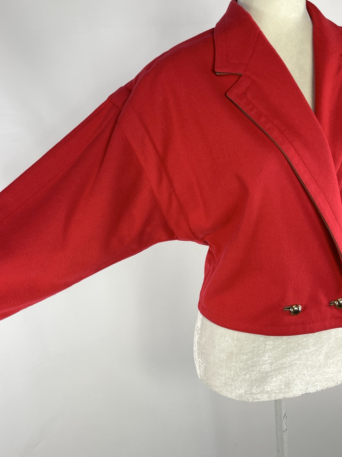 Very Rare Vintage late 70’s Gianni Versace Red Wool Short Jacket Made in Italy