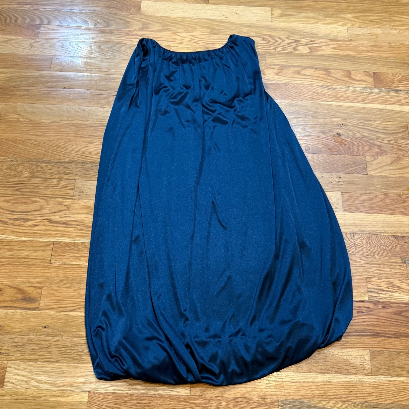 Vintage Tall Girl Blue Green Shimmer Bubble Hem Maxi Dress Sleeveless Oversized