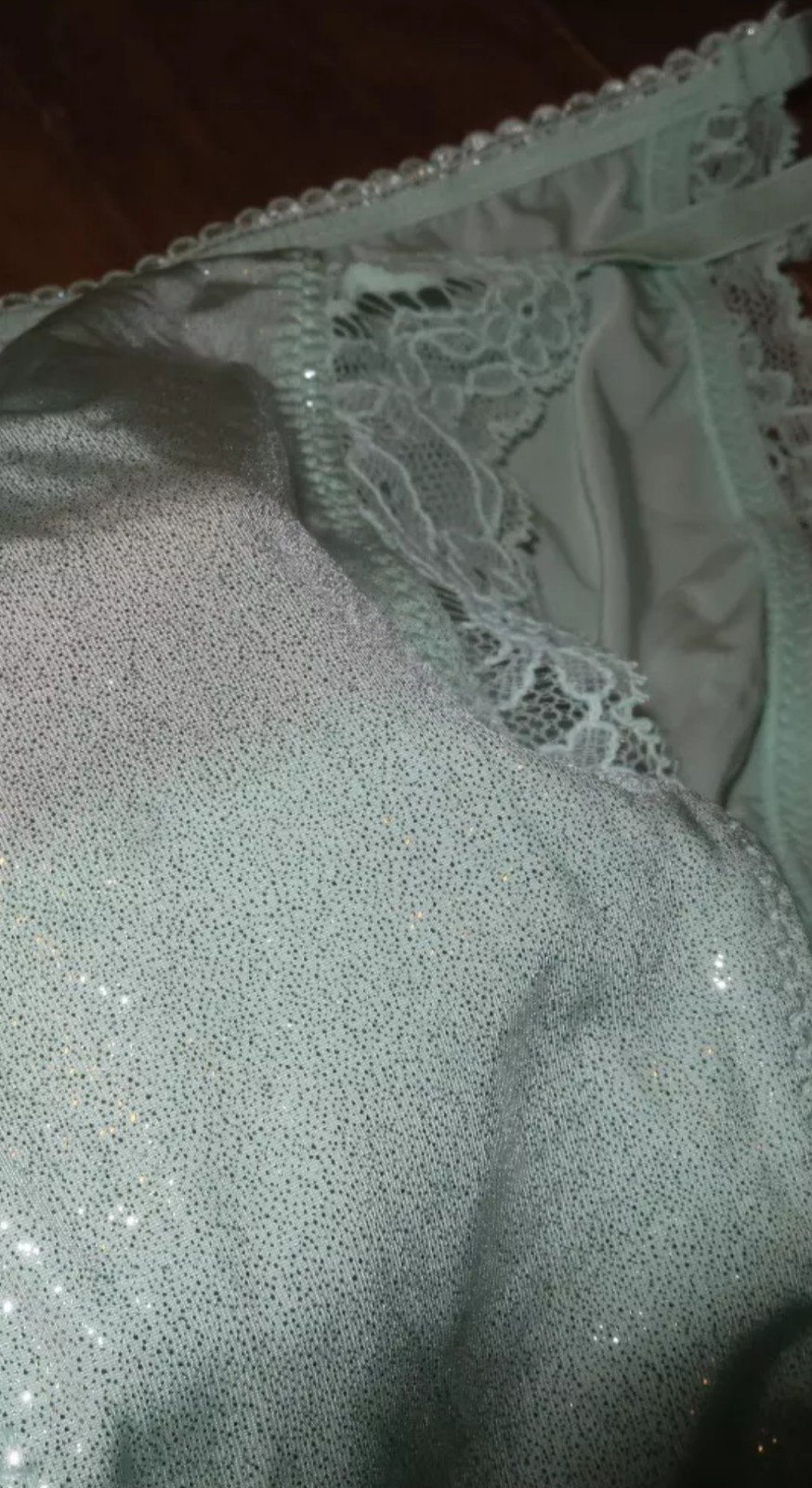 VS Shimmering Metallic Satin Buttery Smooth Panty String Bikini Panties M