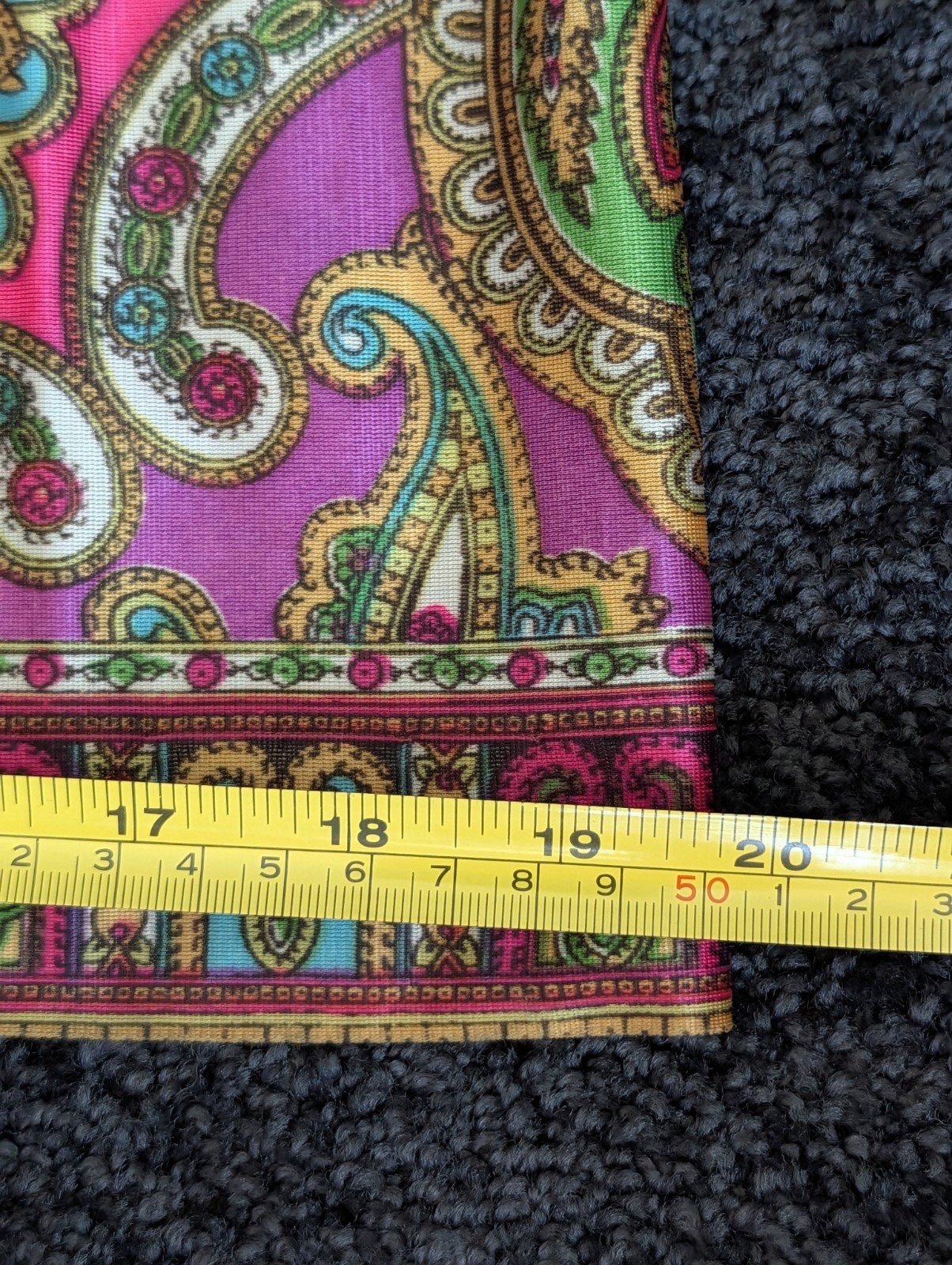 Vintage Vibrant Neon Paisley Jumpsuit Palazo Legs Sequins Psychedelic 1960s Smal