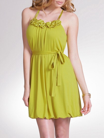 Vintage Arden B Chartreuse Cocktail Party Dress size S