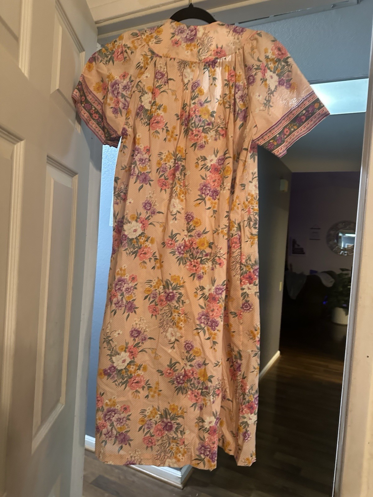 Vintage Smart Time House Dress Womens Sz S Petite Snap Front Made In USA