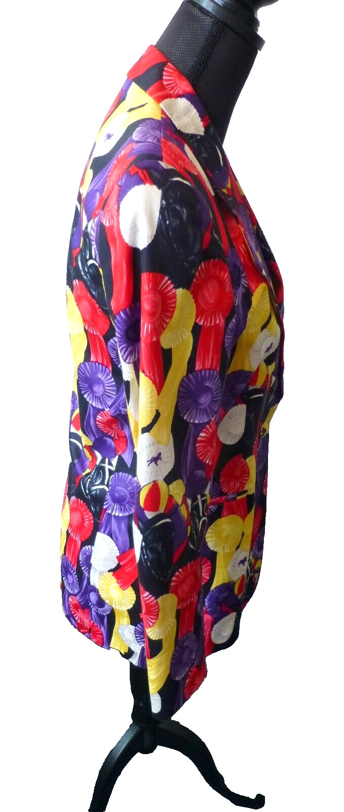 Escada Jacket Blazer Colorful Equestrian Medals Fitted Vintage Size 36 6