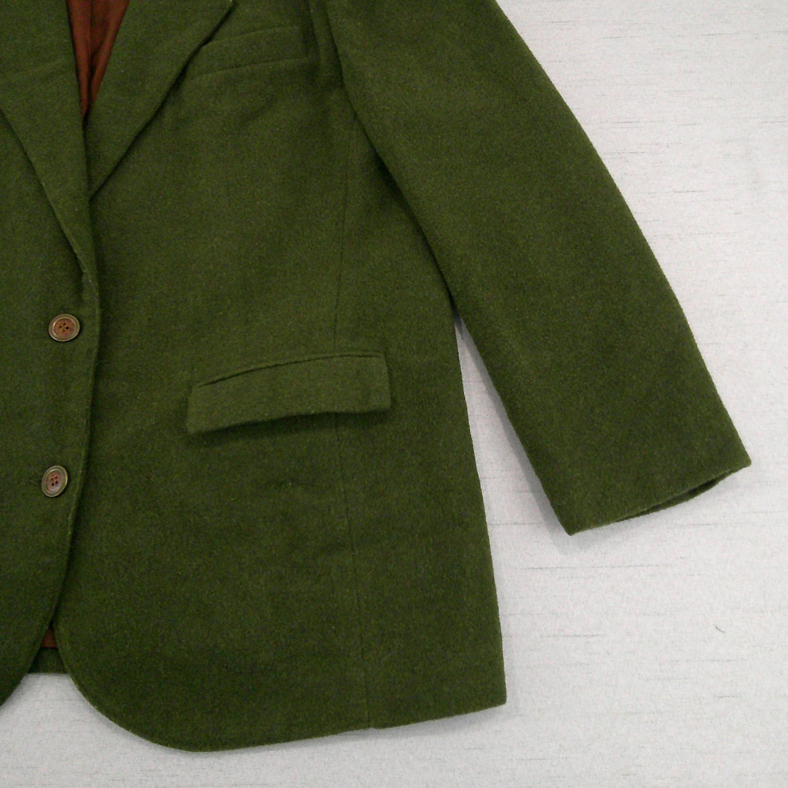 Paradox Vintage Blazer Womens 13 14 Green Wool Boxy Shoulder Pad Made Canada