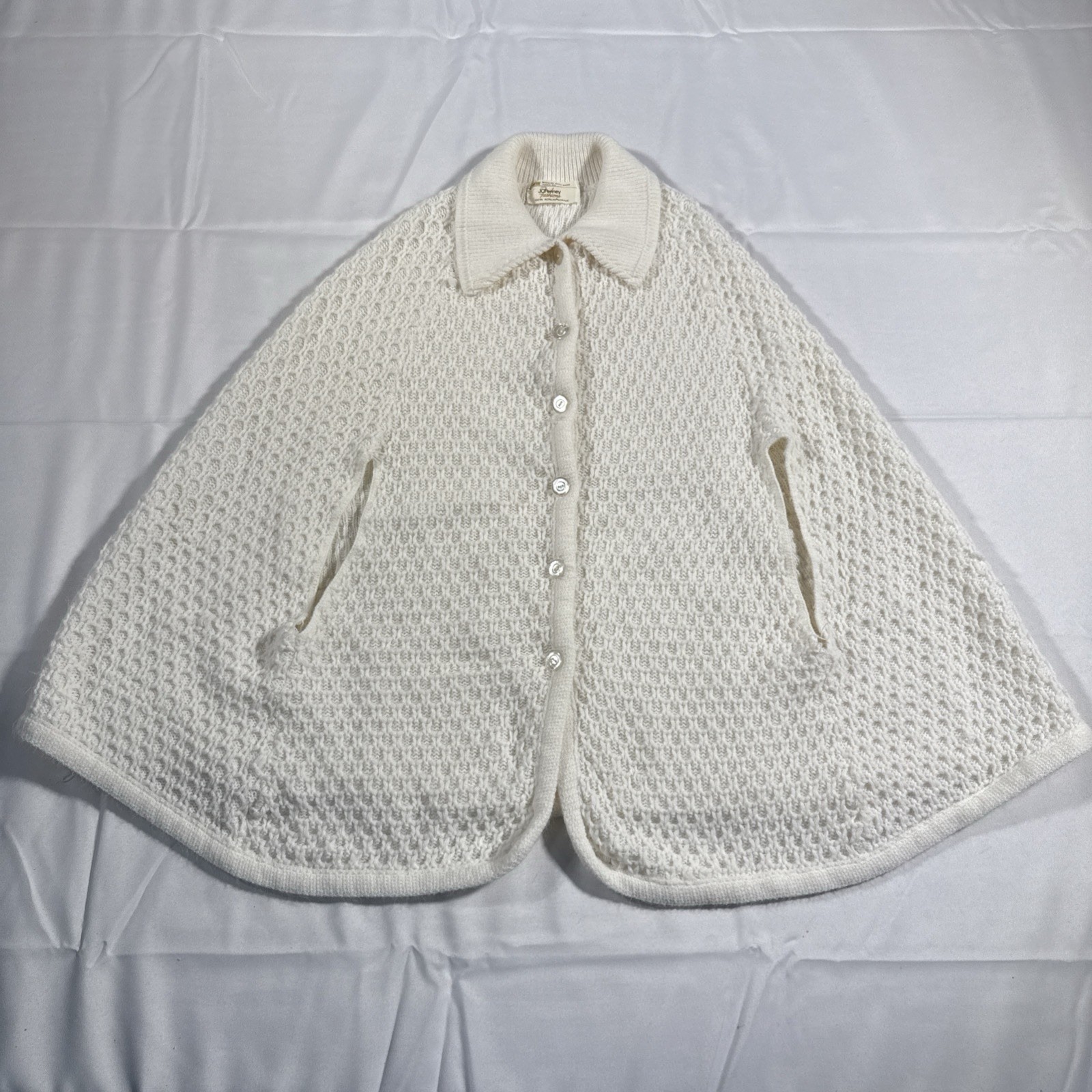 Vintage 70s JC Penney Fashions Knit Crochet Tunic Cover One Size