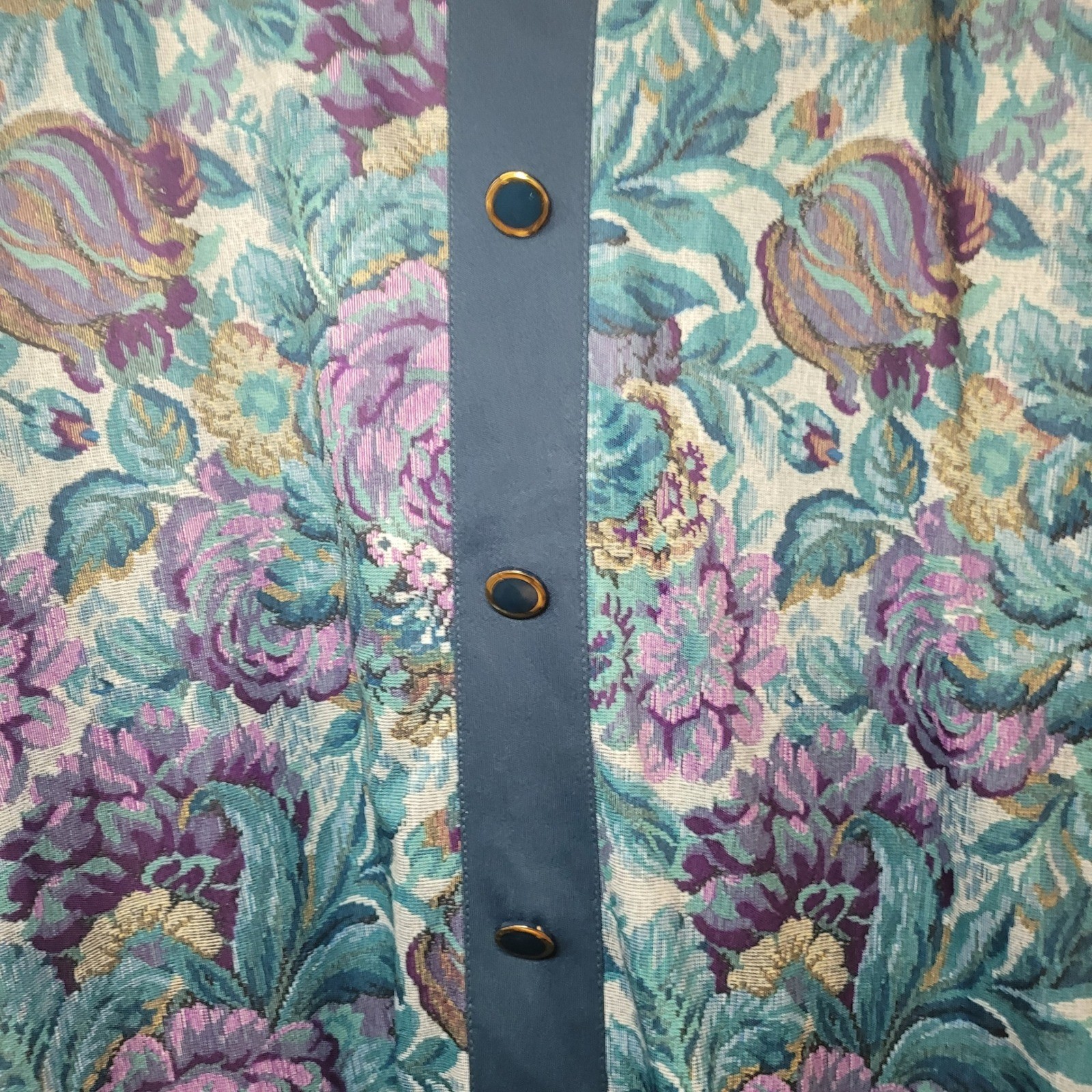 Classic Apparel Ltd Vintage Floral Pleated Midi Dress Blue Purple 20W