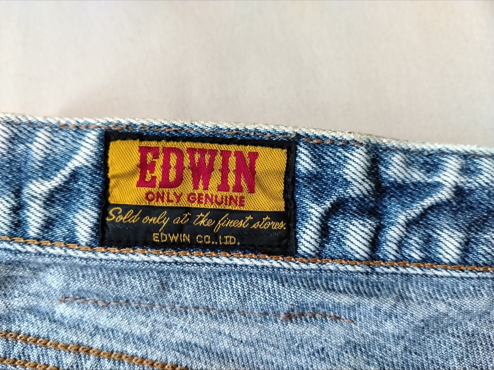 Vintage Edwin Acid Wash Tapered Jeans Made In Japan High Rise Light Blue…