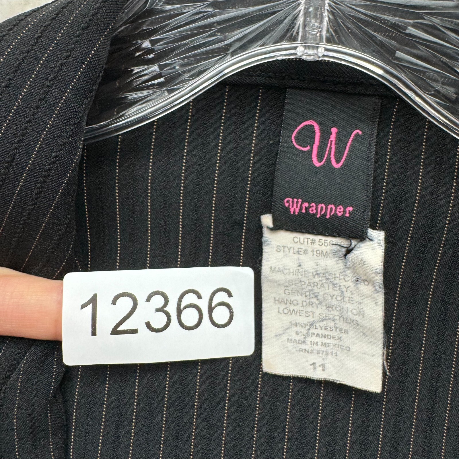 90s Y2K Vintage Blazer Jacket Top Large Black Open Tie Front Corpcore Office