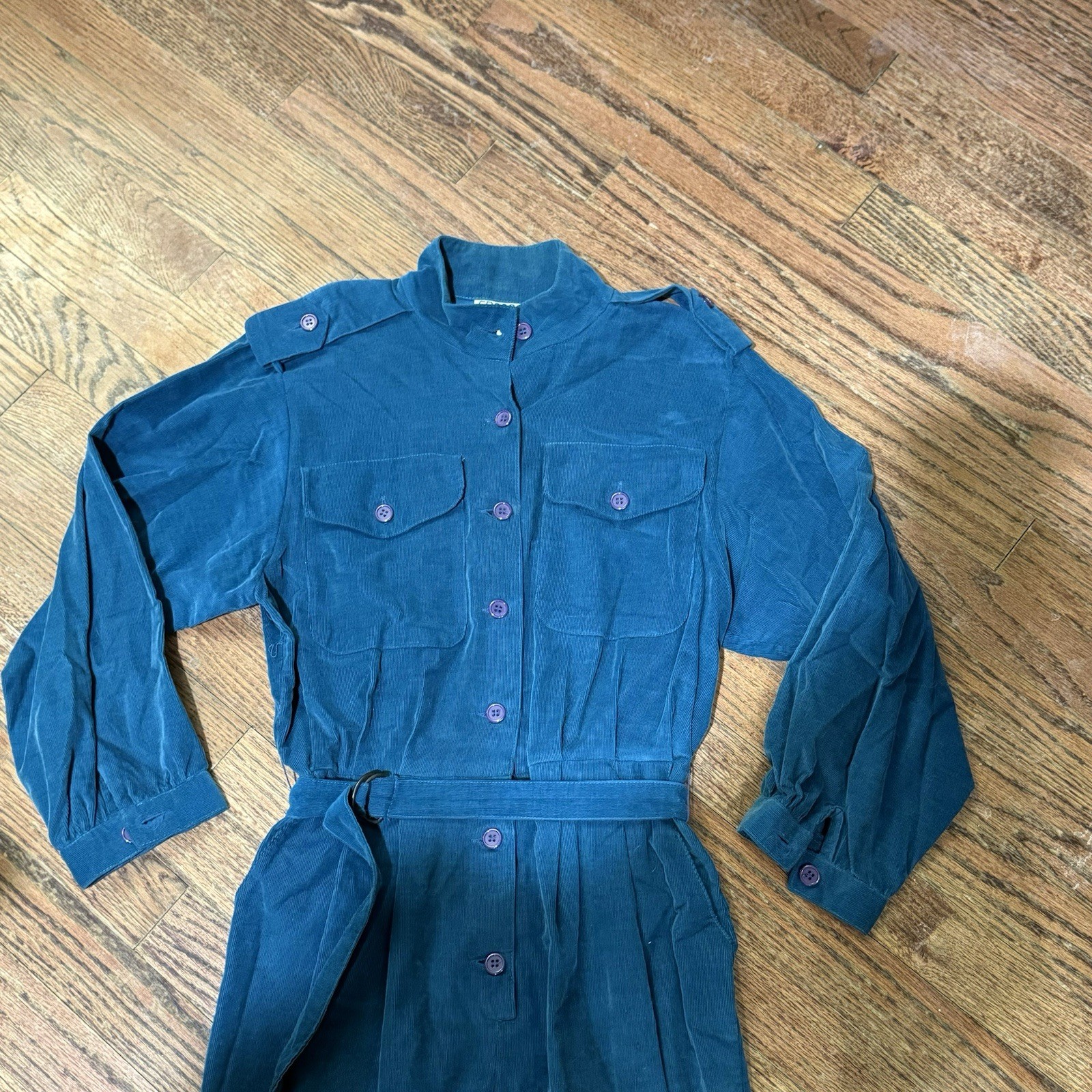Vintage 80’s Jumpsuit Corduroy Blue 100% Cotton Very Rare Sz Sm. Very Retro