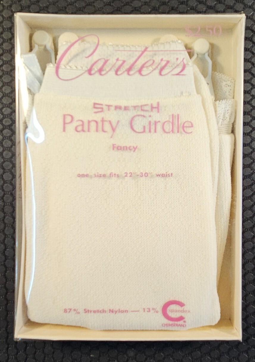 Vintage Carters STRECTH Panty Girdle Fancy 22″ – 30″ in. Waist Nylon Spandex