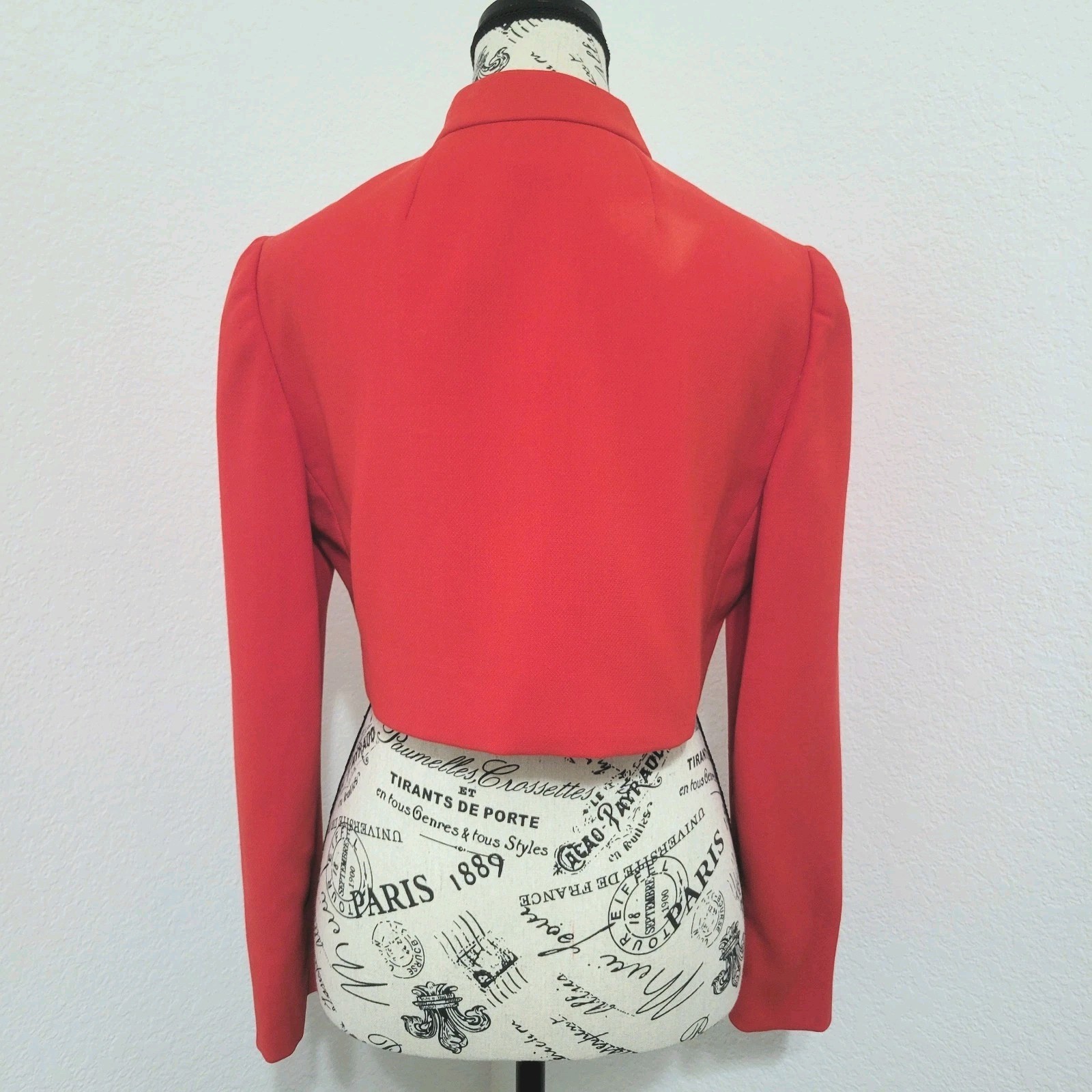 Vintage 60s Red Cropped Jacket Mod Retro Military Majorette Womens Small