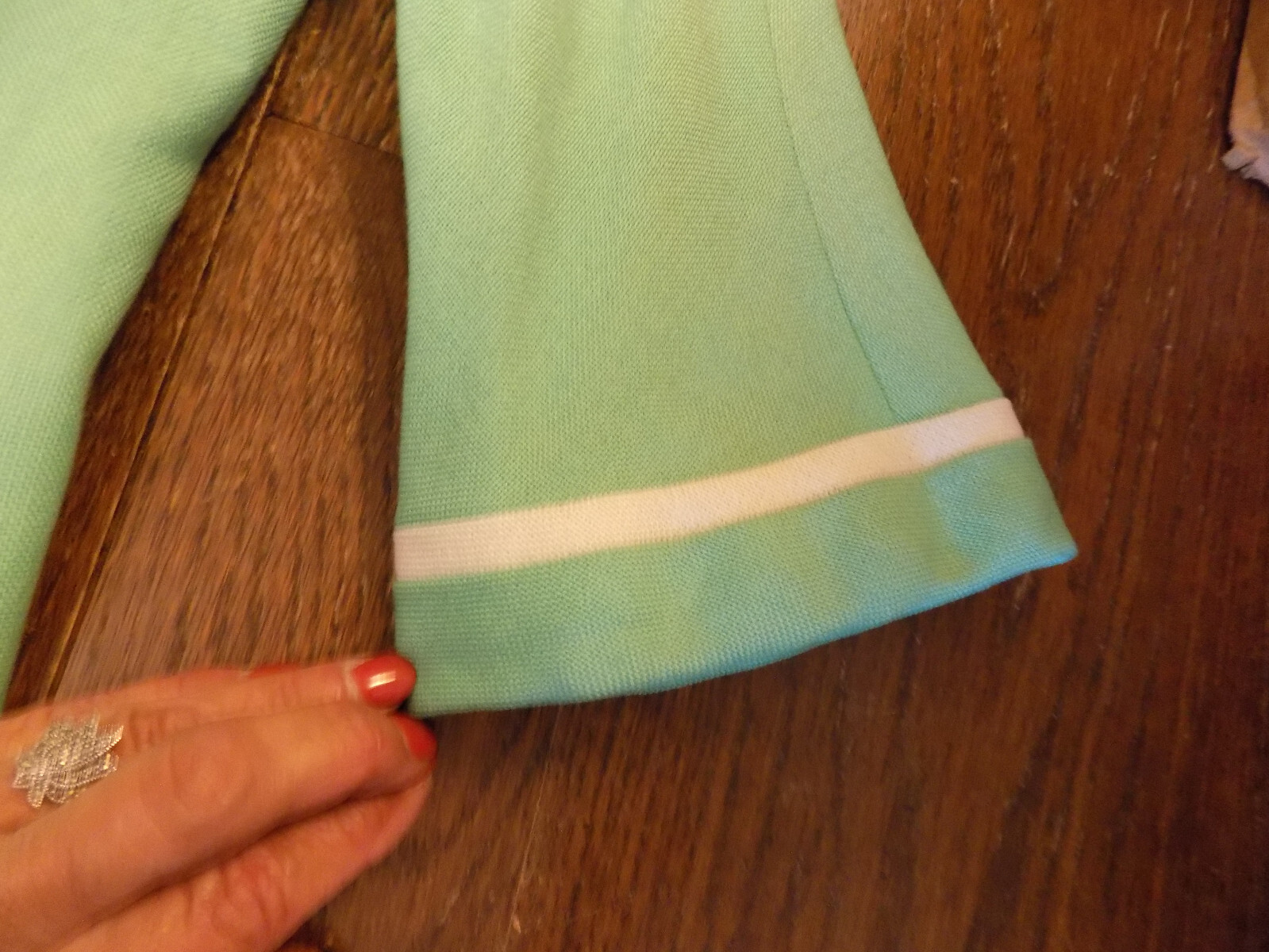 I.magnin & Co Jacket light Green White Piping & Bow ADORABLE Vtg Retro 1960s 60s