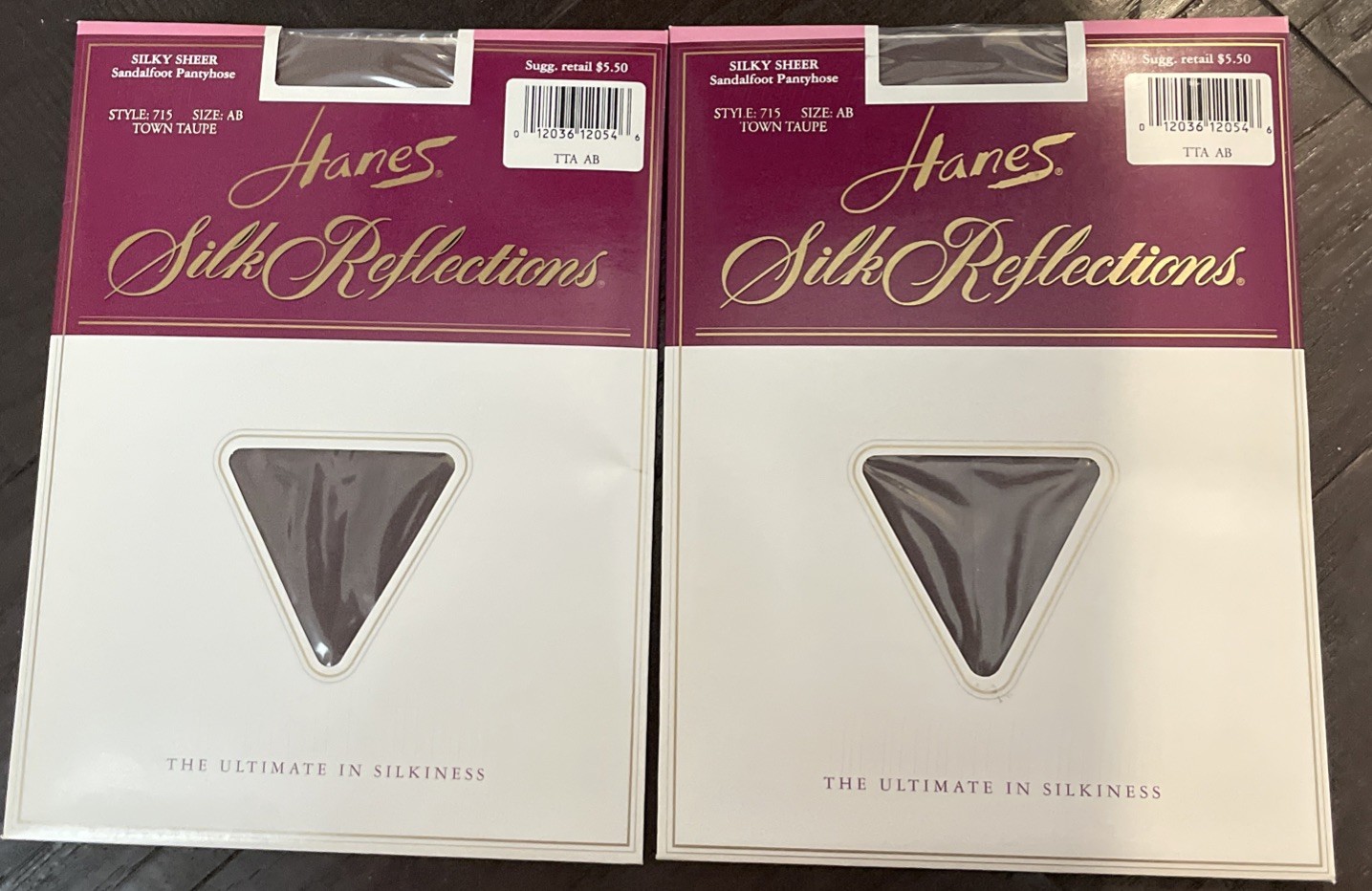 Hanes Town Taupe 2 Pairs Silk Reflections Pantyhose Hosiery Sheer Size AB NEW