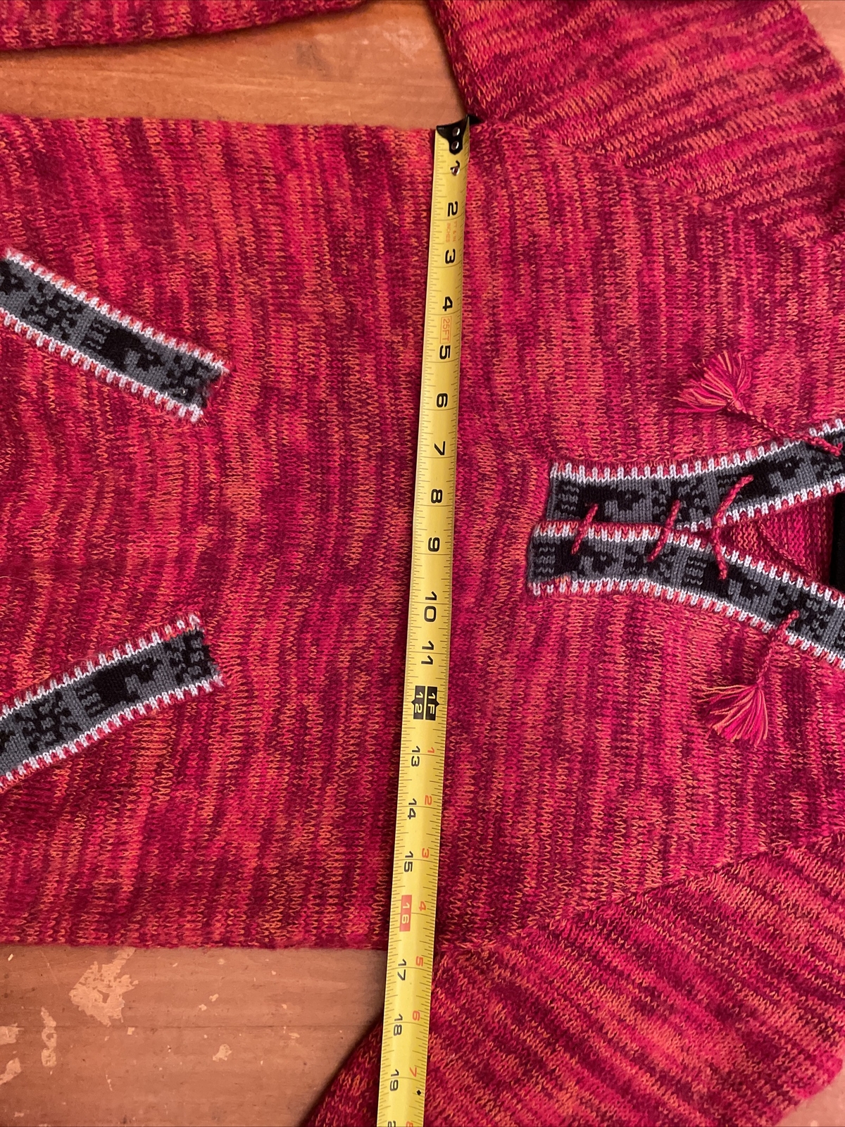 VTG SIGNATURE IMPORTS Bolivia Alpaca Wool Hooded Festival BOHO Sweater Womens L