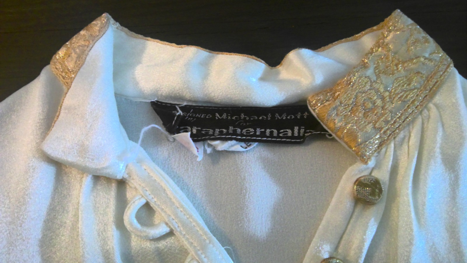 Vintage 1960’s Paraphernalia Cream/Gold Blouse Designed by Michael Mott Size 7