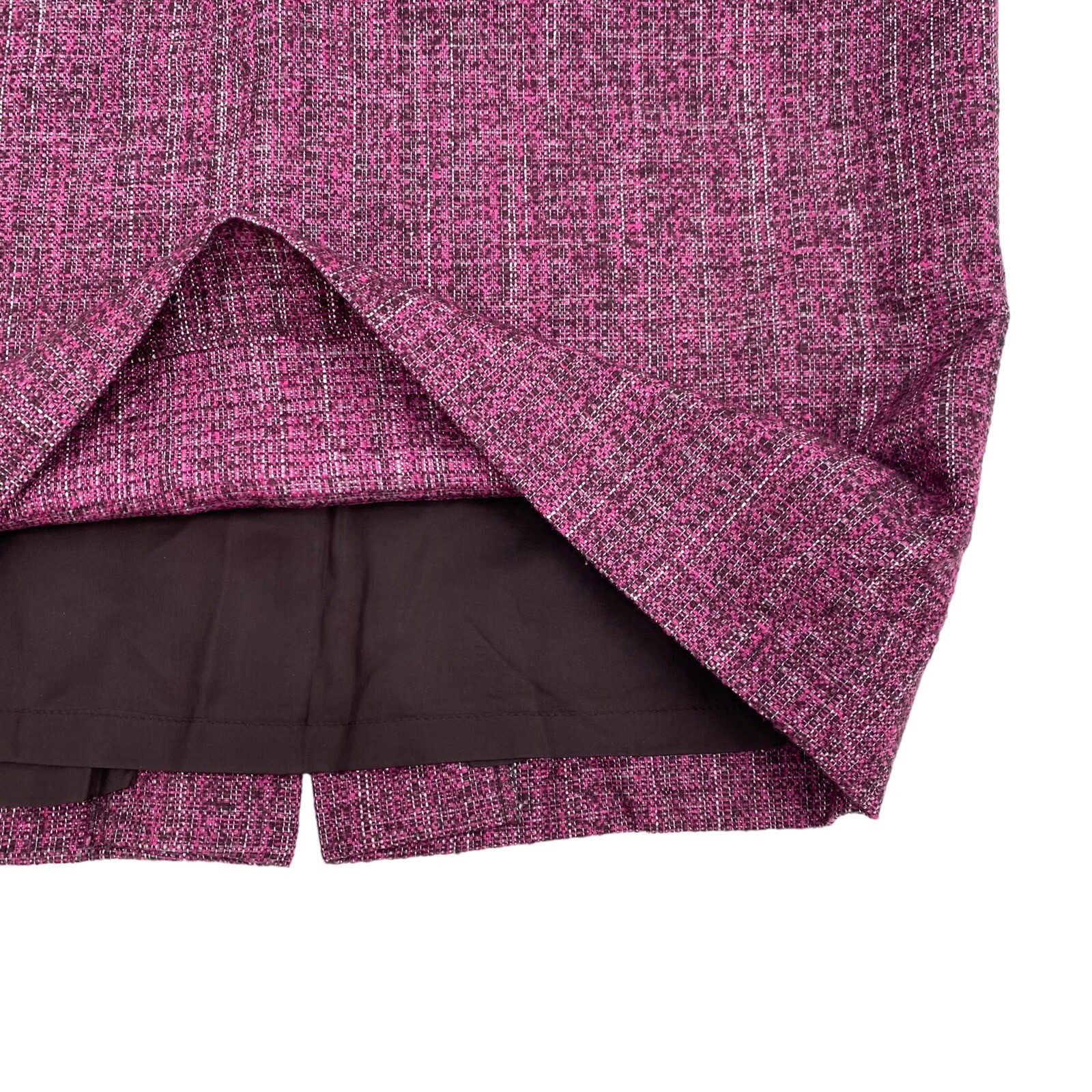 ESCADA Pencil Skirt Size 36 Wool Silk Purple Tweed Lined Chic Career