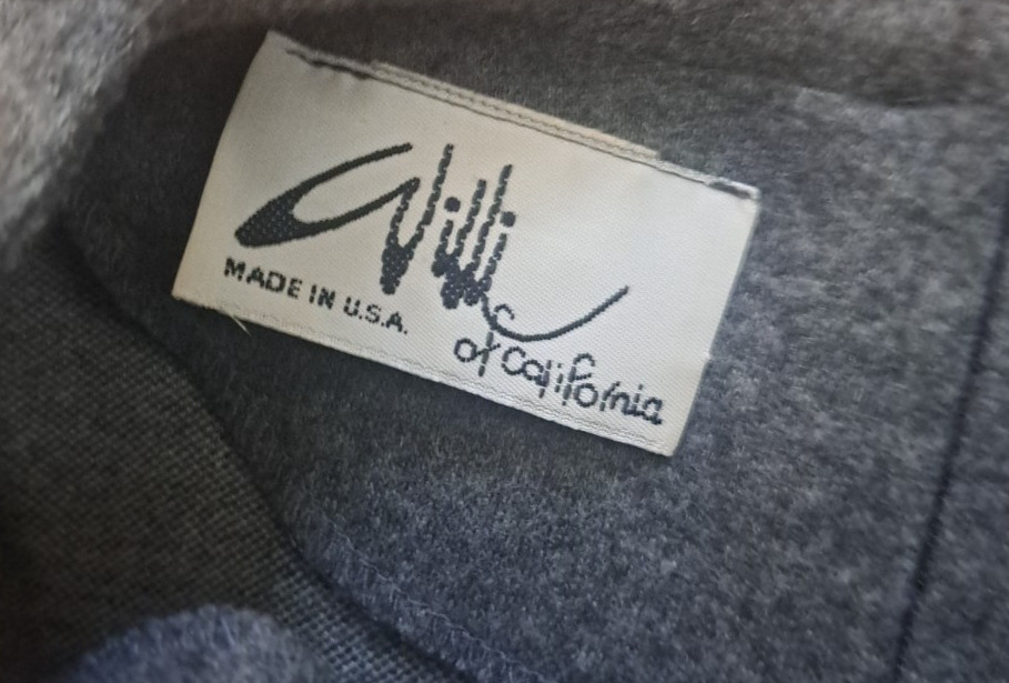 Vintage Willi of California Dress Womens Gray 80s Sweatshirt Elastic Waist M