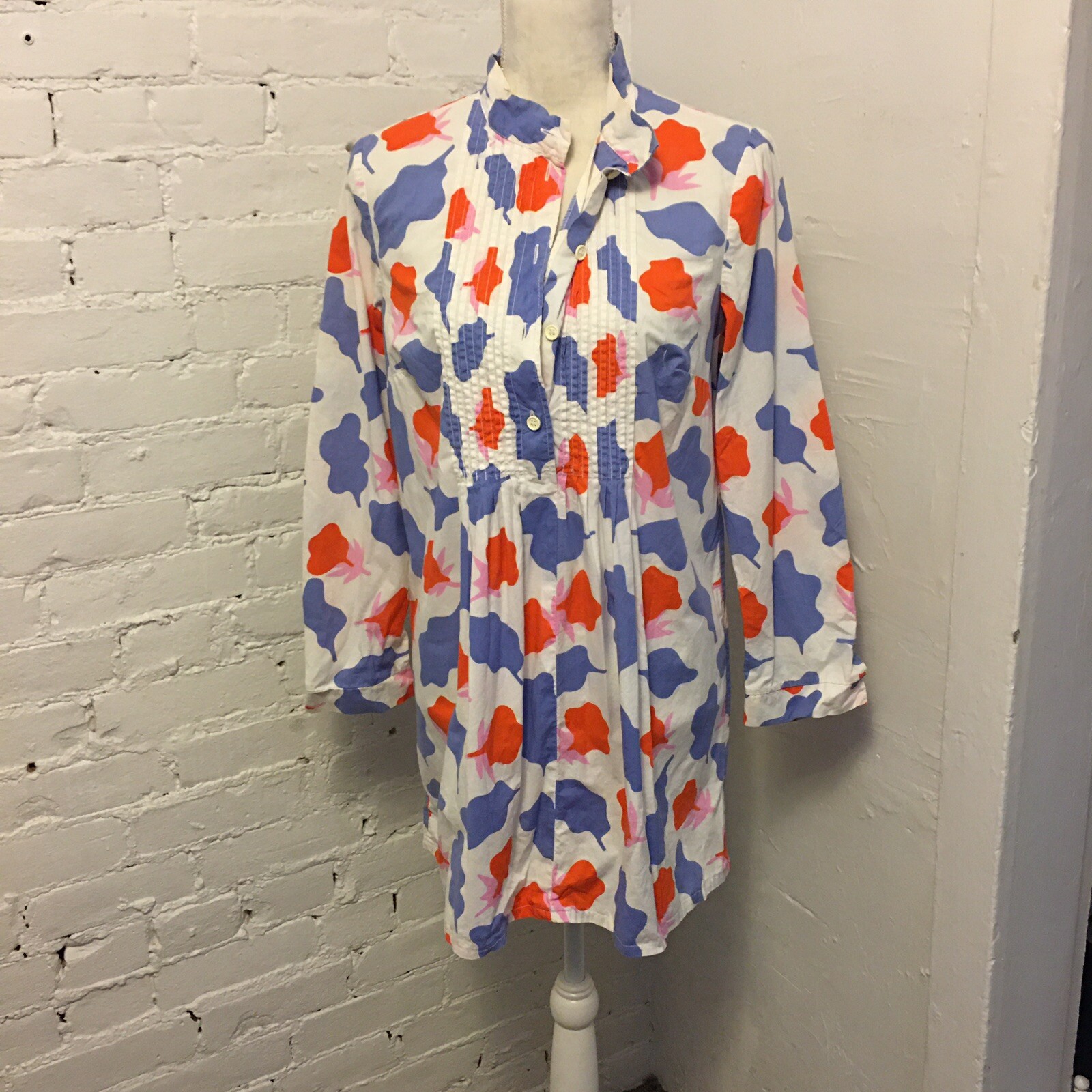Marimekko vintage 70s cotton pintuck mini dress or tunic 42