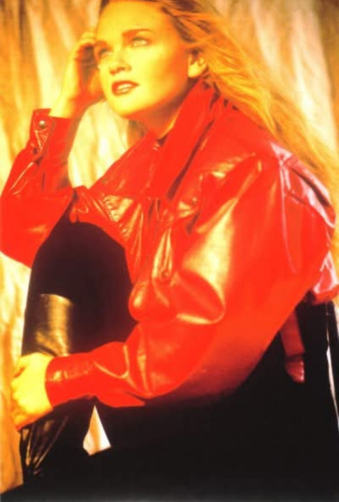RARE 1990s Outerwear by Phoenix Red Leather Cropped Corset Waist Moto Bomber S