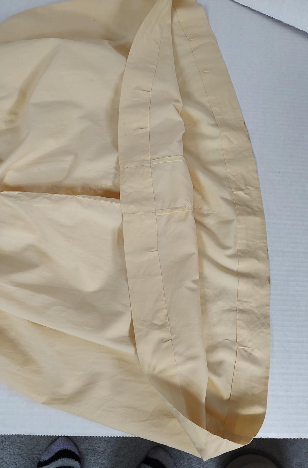 Vtg 50s/60s Handmade Womens Dress Sz Sm Yellow Scalloped Sleeves & Button Front
