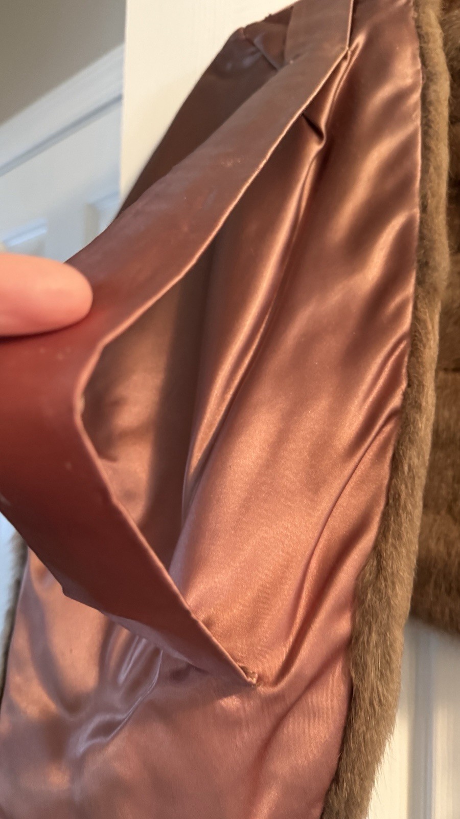 Vintage Mink Fur Stole with Pockets John Wanamaker w/Satin Lining CA 1940-60’s