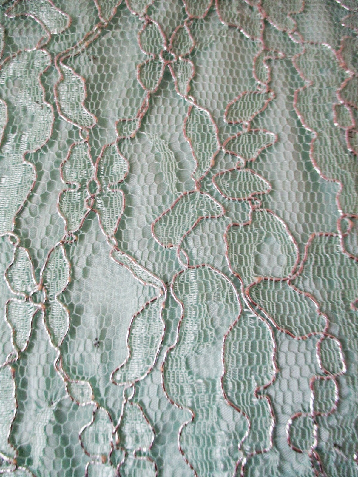 Vintage 80s BILL BLASS Pastel Green Lace Taffeta Evening Gown Dress S Women