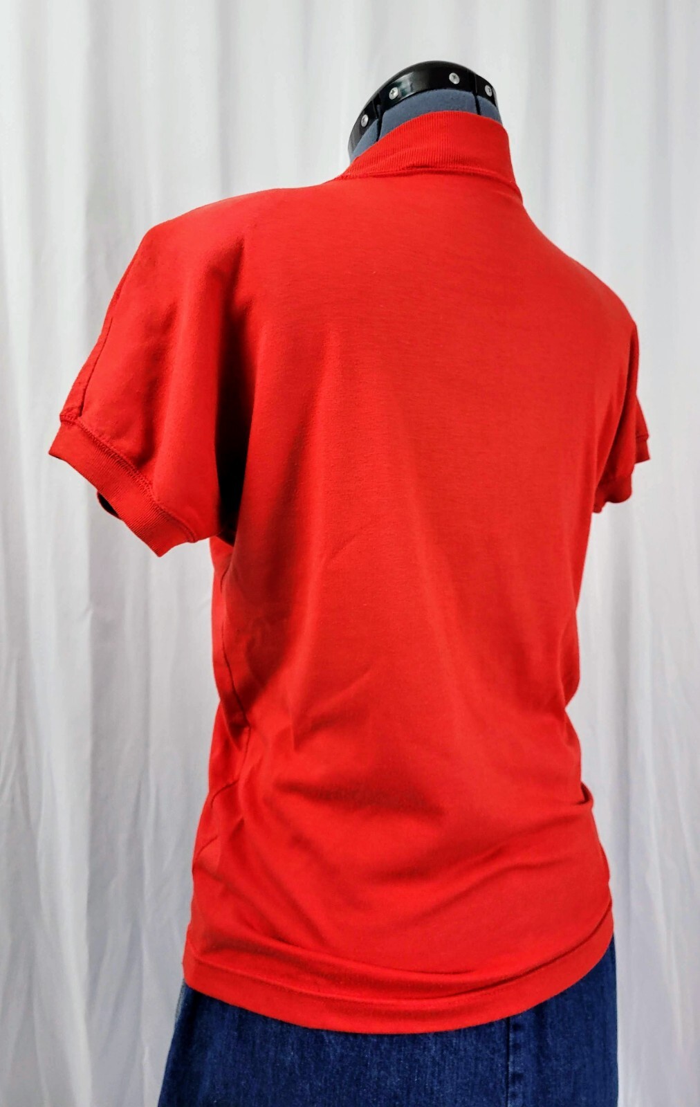Vintage Red Knit Drop Sleeved Mock Turtleneck Top Size Medium