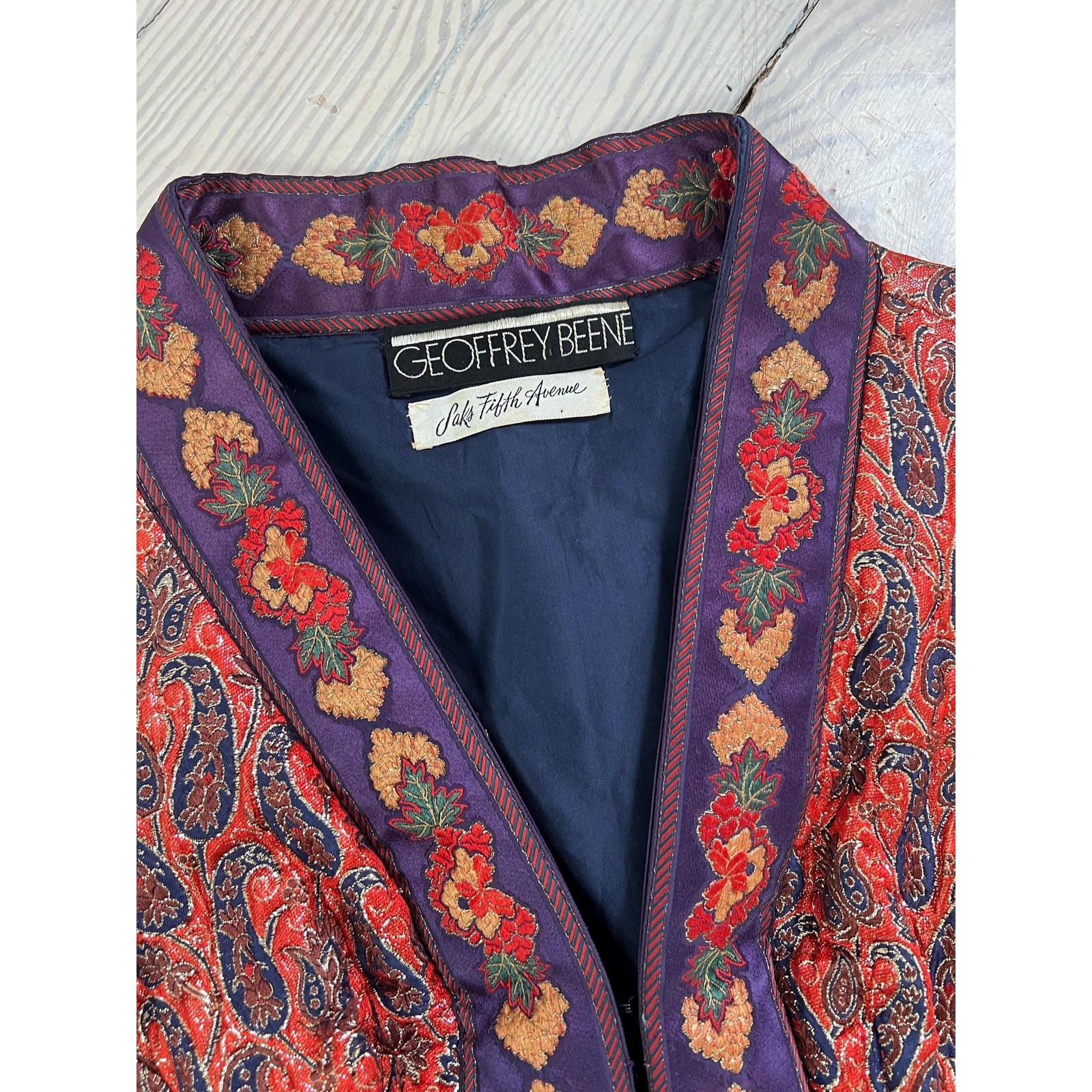 1969 Dress / 60s Geoffrey Beene Documented Metallic Brocade Dress / Extra Small