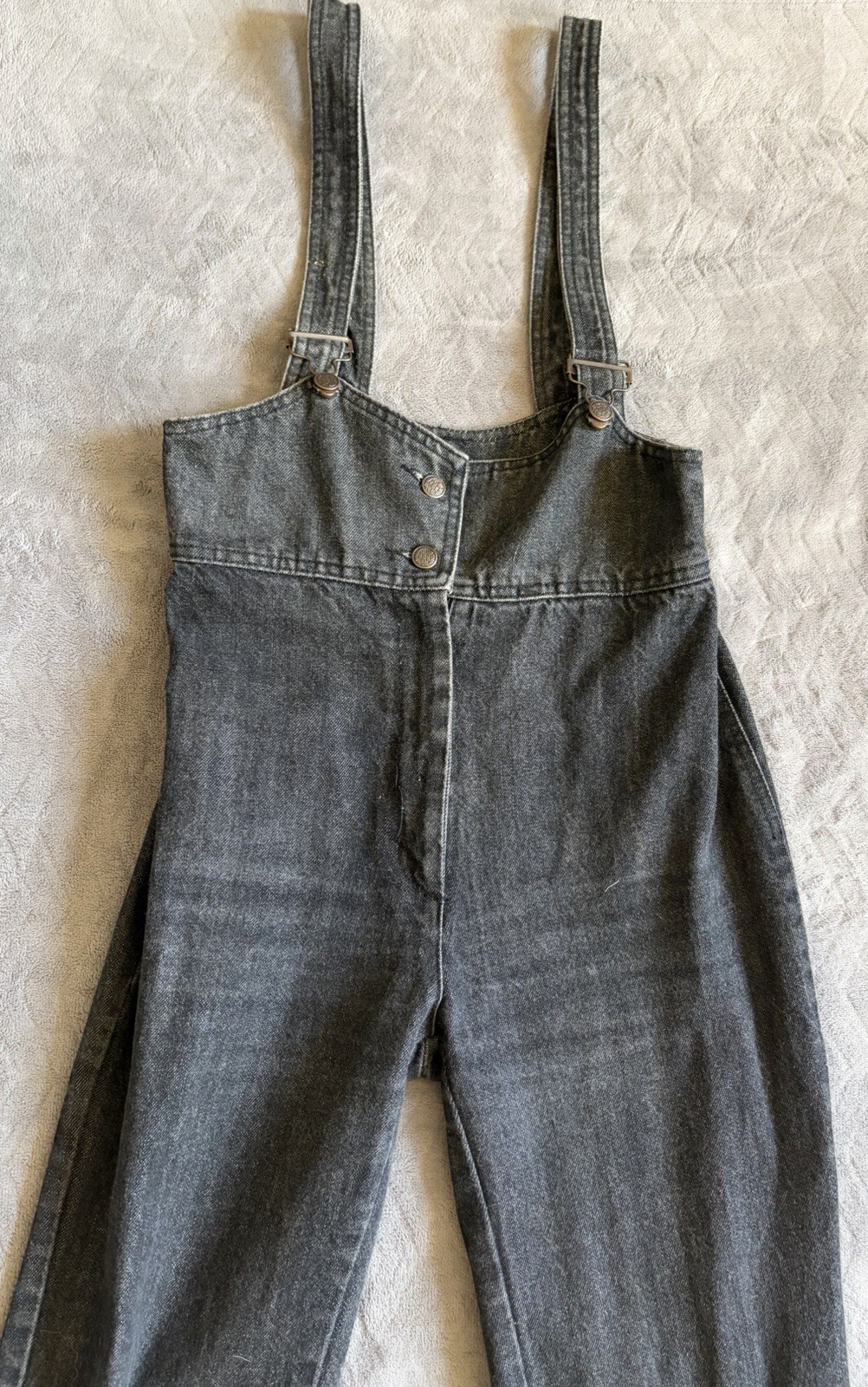 Vtg Fredericks 80’s Denim Suspender Overall Women’s High Waist Jeans Black 11/12