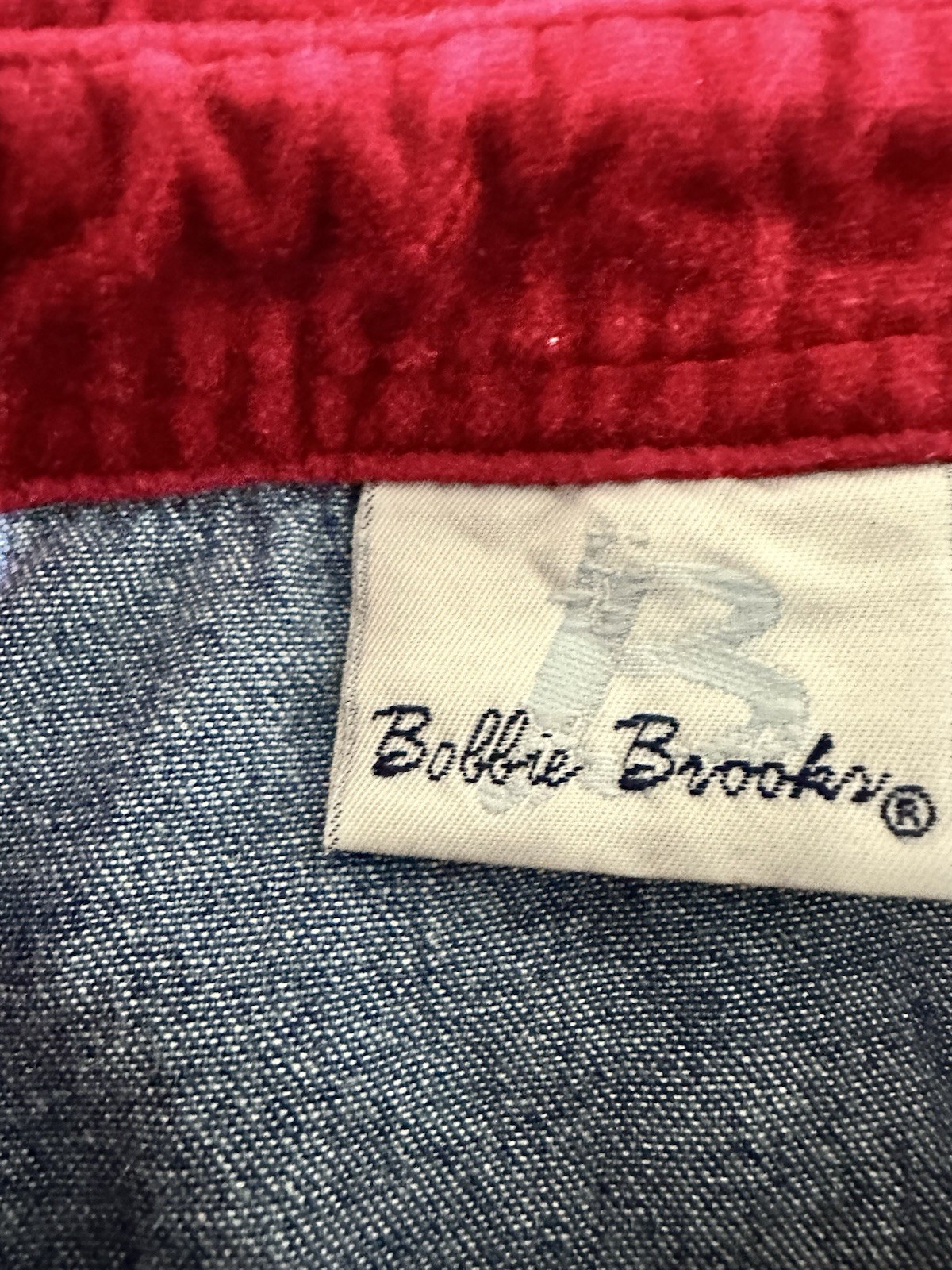 Bobbie Brooks Denim Shirt Christmas Appliqué Snowman Holly Vtg 16/18W Button Y2K