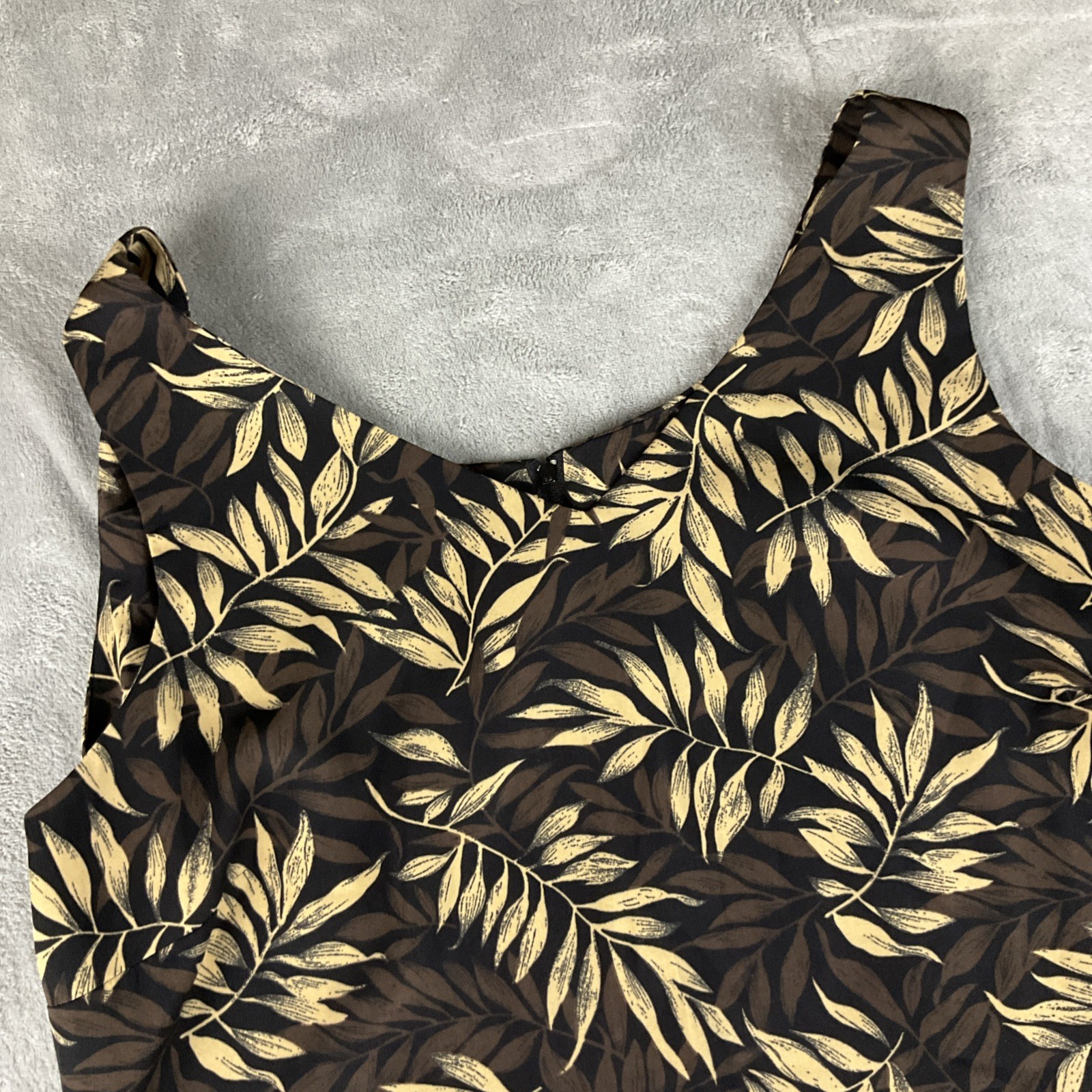 STUDIO I Black Floral Tropical Midi Sleeveless Dress Y2K 90s Travel Vacation 12