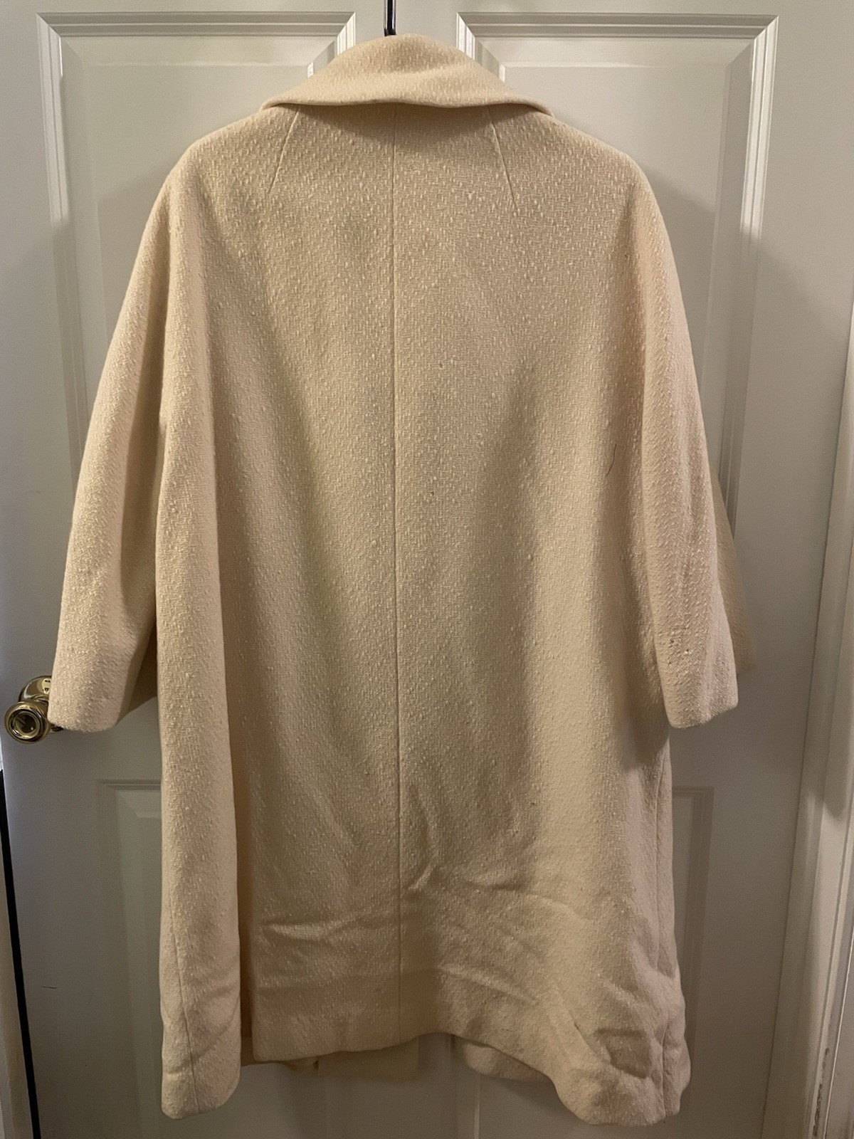 Vintage Youthcraft Bouclé Swing Coat Cream Union Made ILGWU 1960s Mod