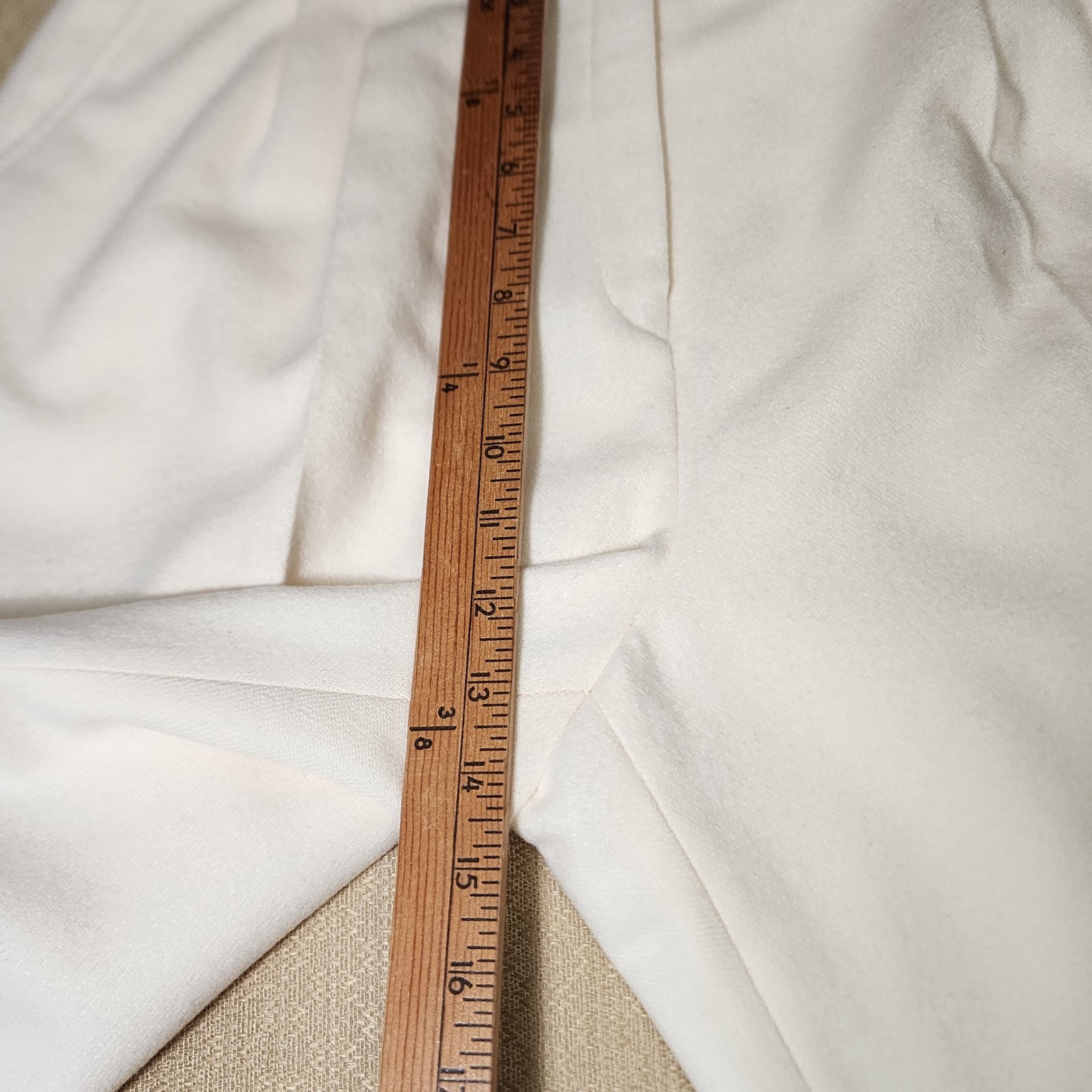 Classic Preppy Richard Evans 100% Pure Wool White Pleated Pants 16 Coastal Vtg