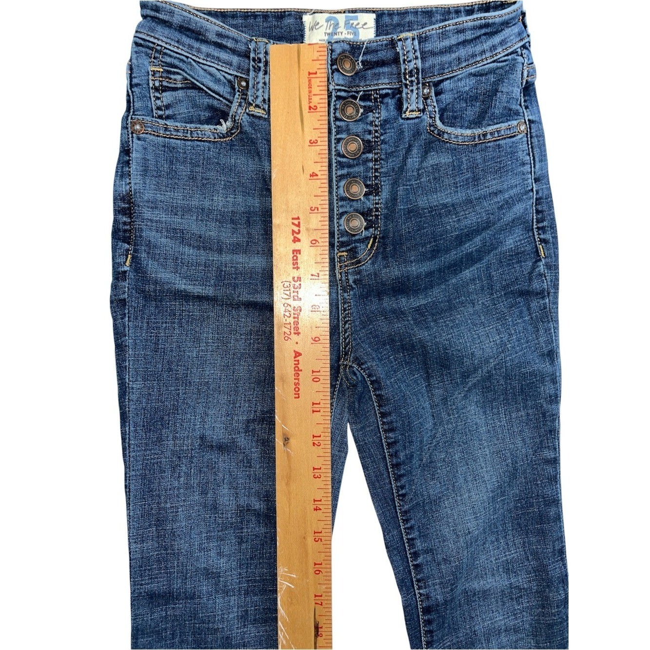 We The Free Extra Wide Flare Jeans Size 25 Button Fly Boho Festival Denim