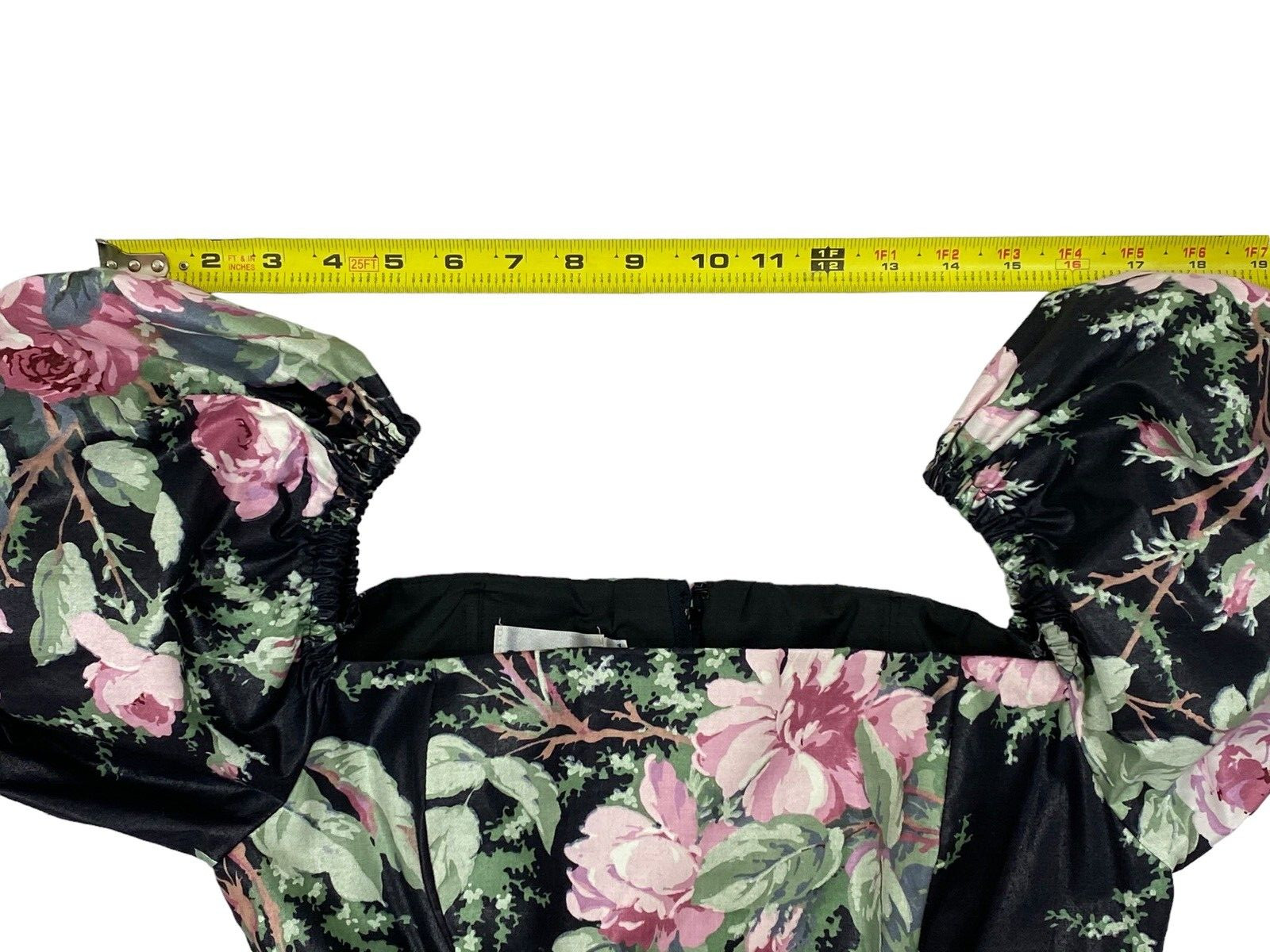 VTG 1980s s.g.gilbert Black Floral Chintz Dress Tulle Underskirt Tea Length Prom