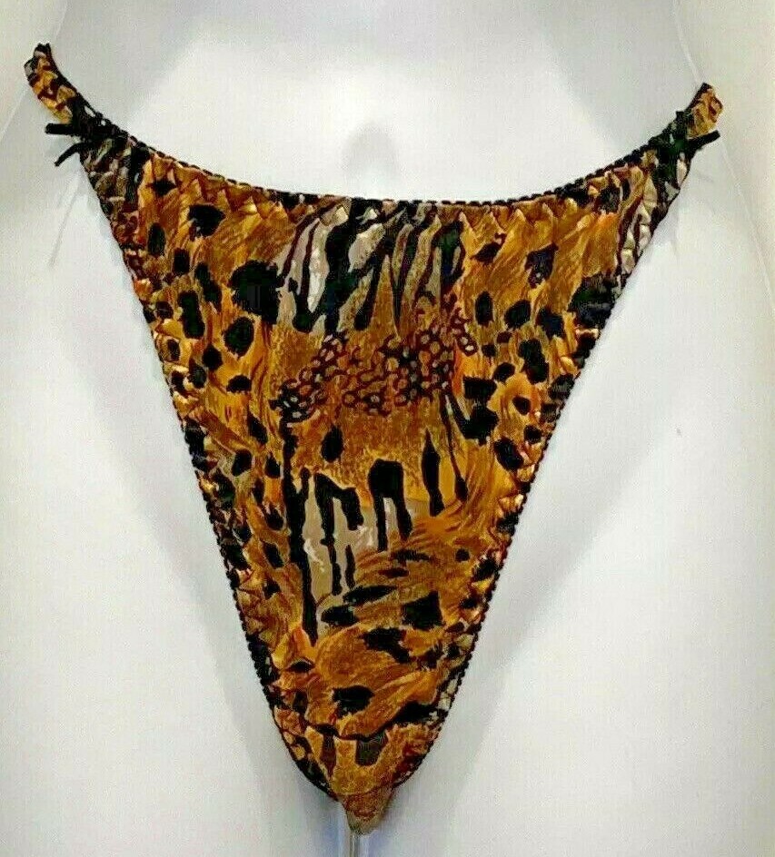 Vintage 1980s Pantie by Contempo Animal Size 7 High Cut Leg Polyester Hong Kong
