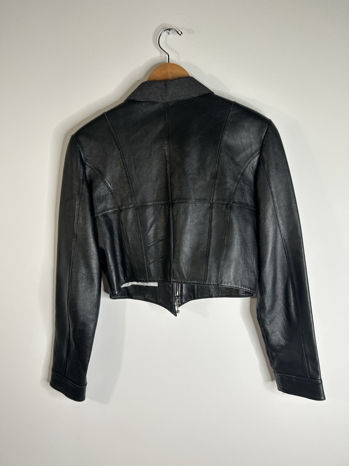 Vintage 1970’s Cache Jacket Women’s Black Leather Corset 1990’s